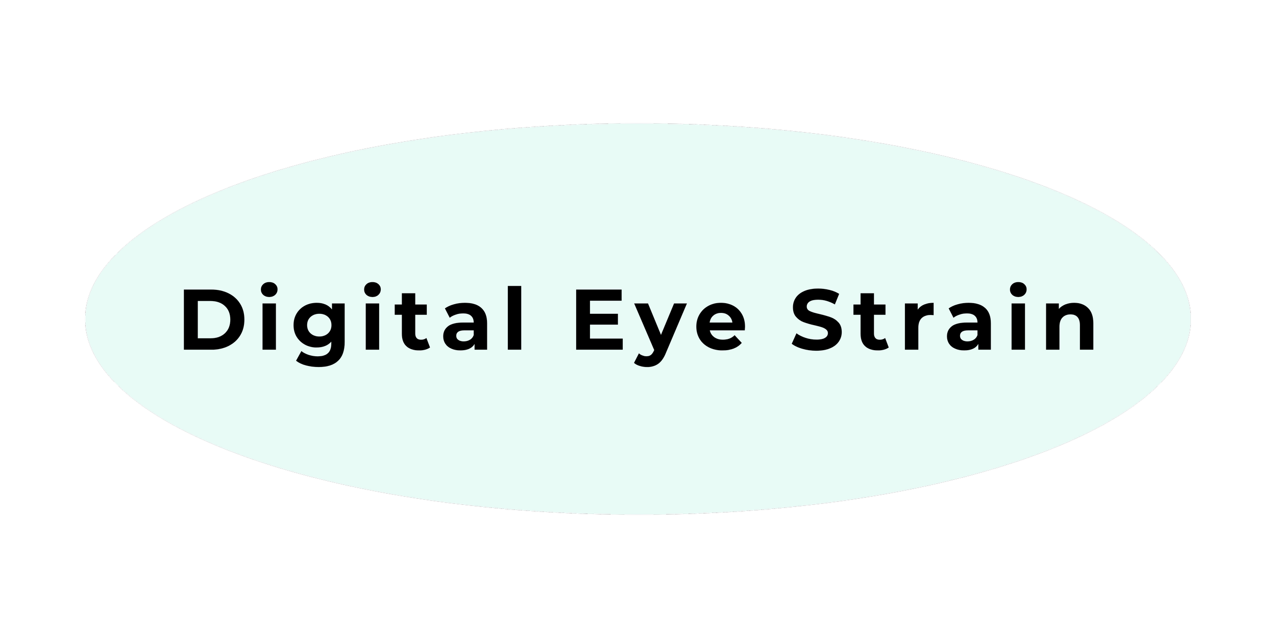 Graphic with the phrase "Digital Eye Strain" inside a sea foam green oval | Dr. Robert Meade | Public Speaker & Vision Consultant | Presentations about Eyes and Vision