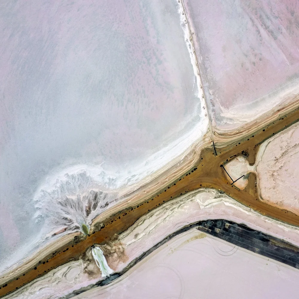 Pink salt lake patterns in the Victorian Mallee