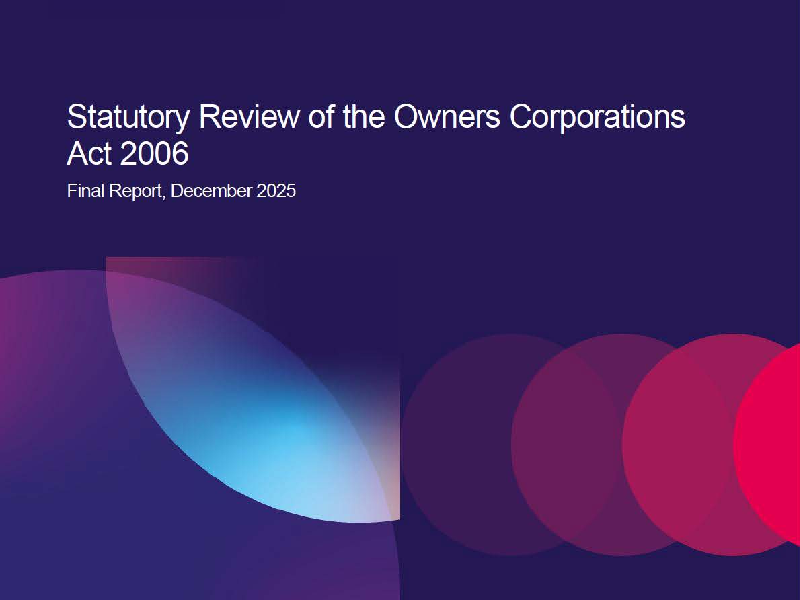 Victorian Government: OC Act Review released