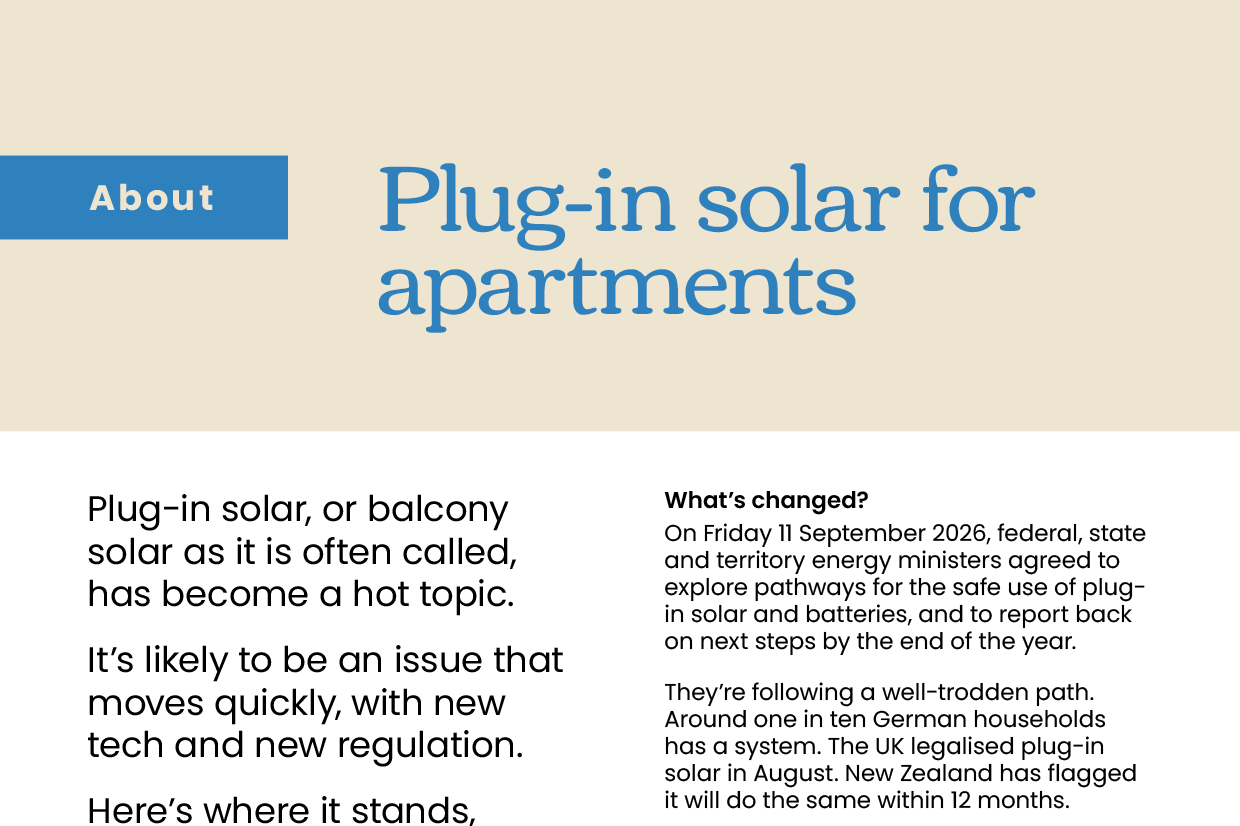 Fact sheet: Plug-in solar for apartments