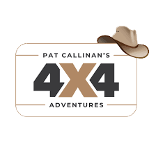 Logo for Pat Callinan's 4x4 Adventures with a cowboy hat graphic.
