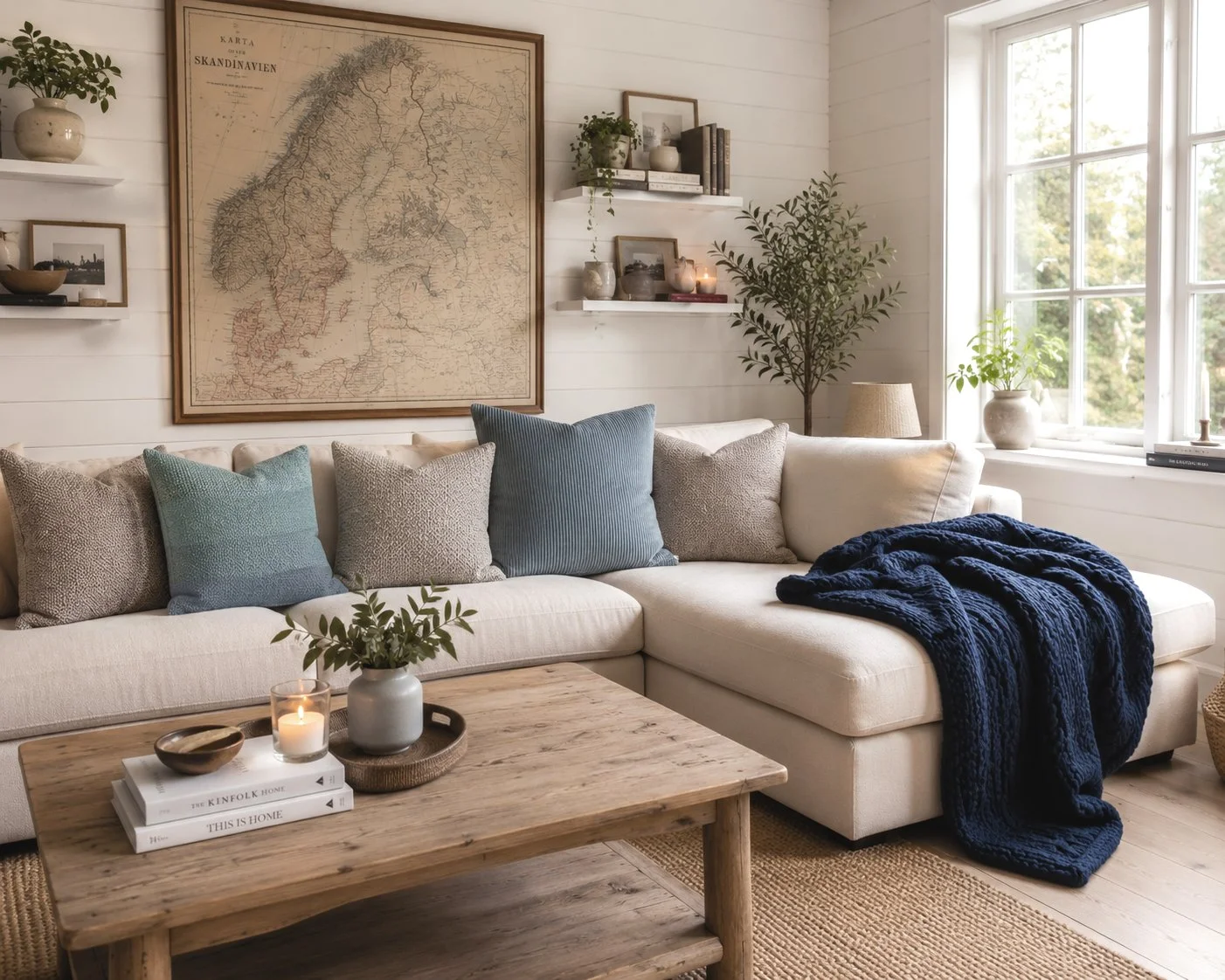 Tweed Sunset Cushion | Ocean Blue
