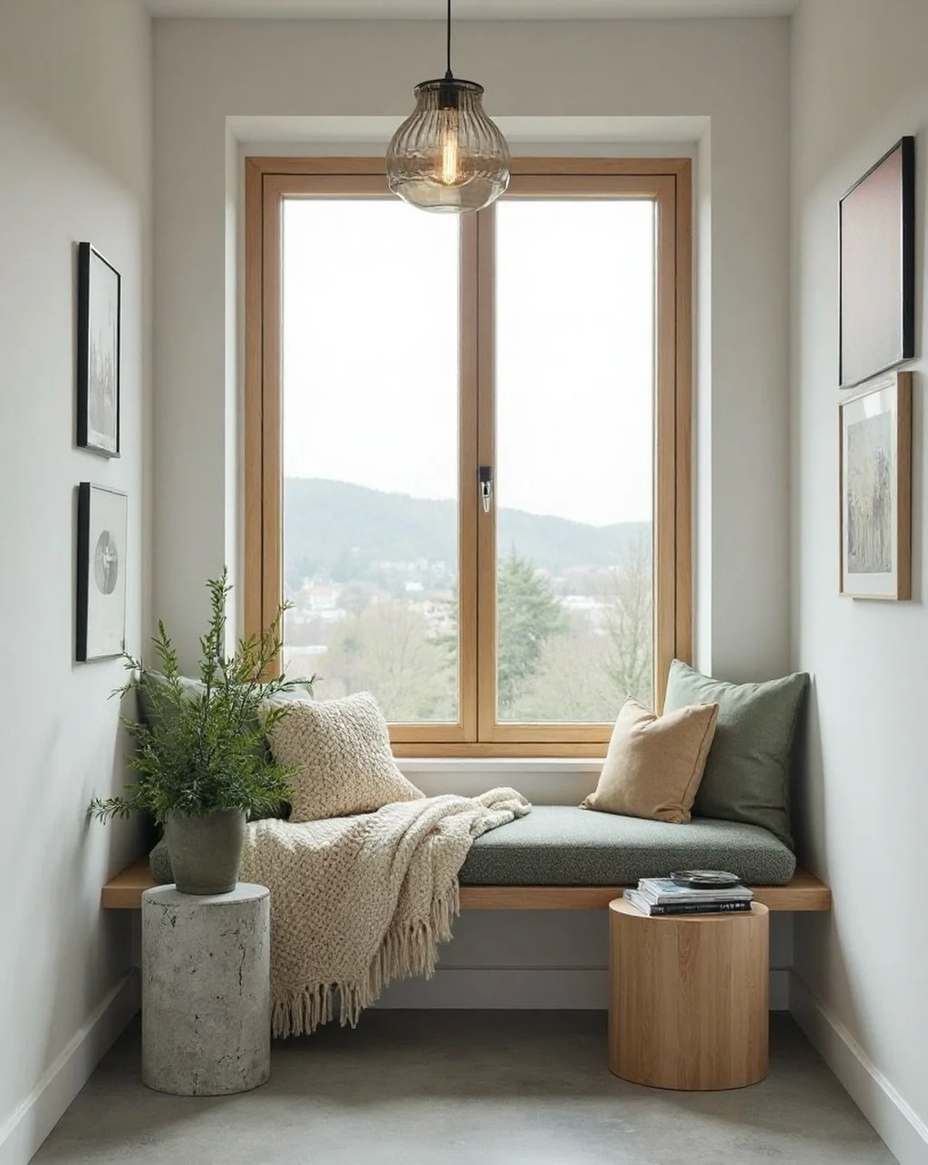 Where some see the end of a hallway, we saw the opportunity to create a quiet space to relax and drink in the view. 

I love designing wee spaces like this. Simple yet effective little sanctuaries in your home that give you moments to pause and enjoy