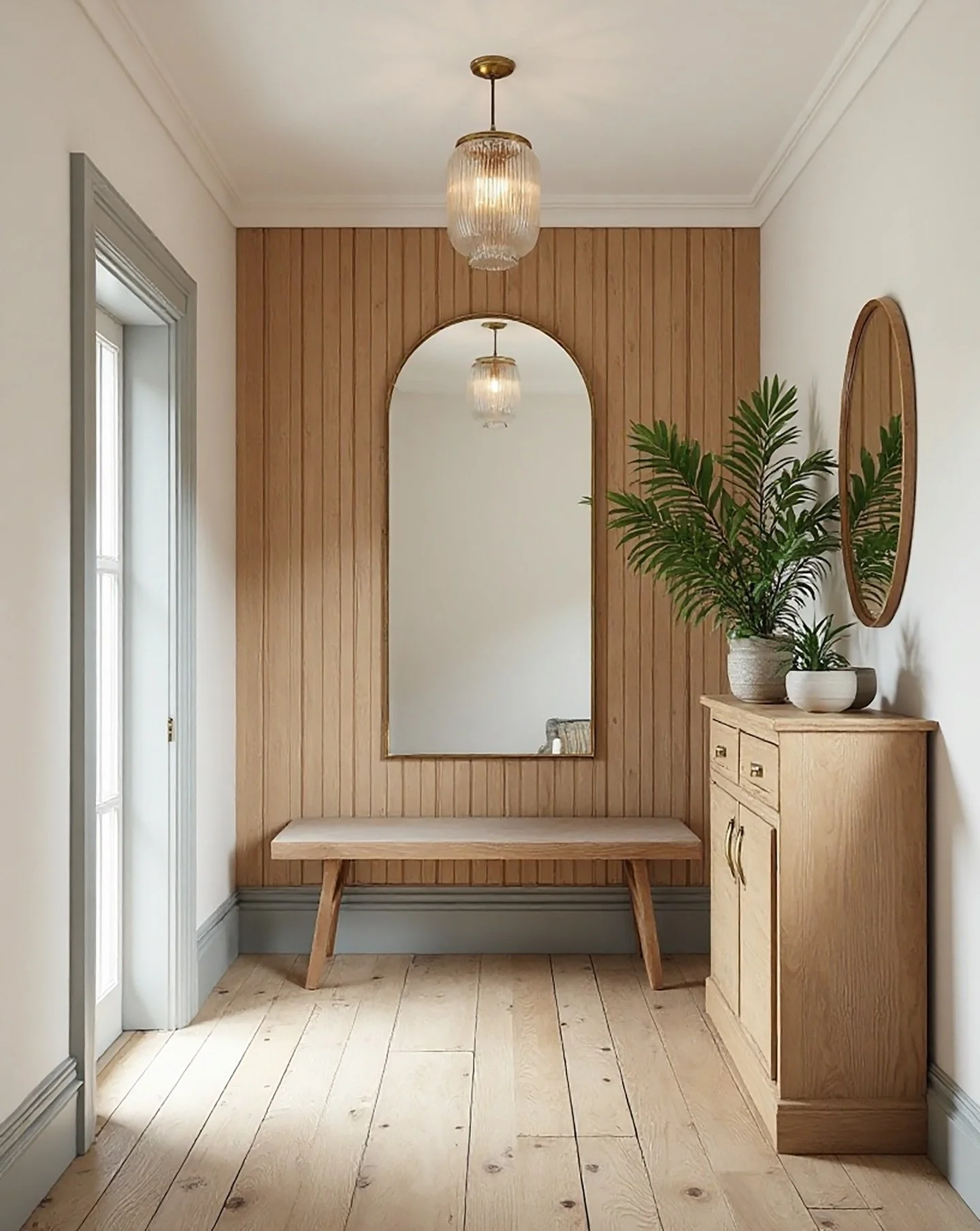 Creating calm, considered and functional spaces is everything we love doing. Designing a solution for a zone once thought unworkable brings me joy. 

The gentle use of materials play a subtle part in offering dimension to this small entryway design w