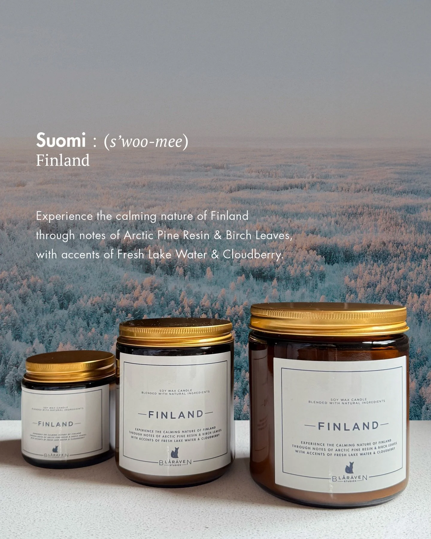 🫶🏼 OUR FAMILY IS COMPLETE 🫶🏼

Introducing our latest addition to our signature scent range; Finland. 

For our Finland scent I wanted to evoke the calm beauty of its natural environment, filled with the vast boreal forest &amp; lake network.  The