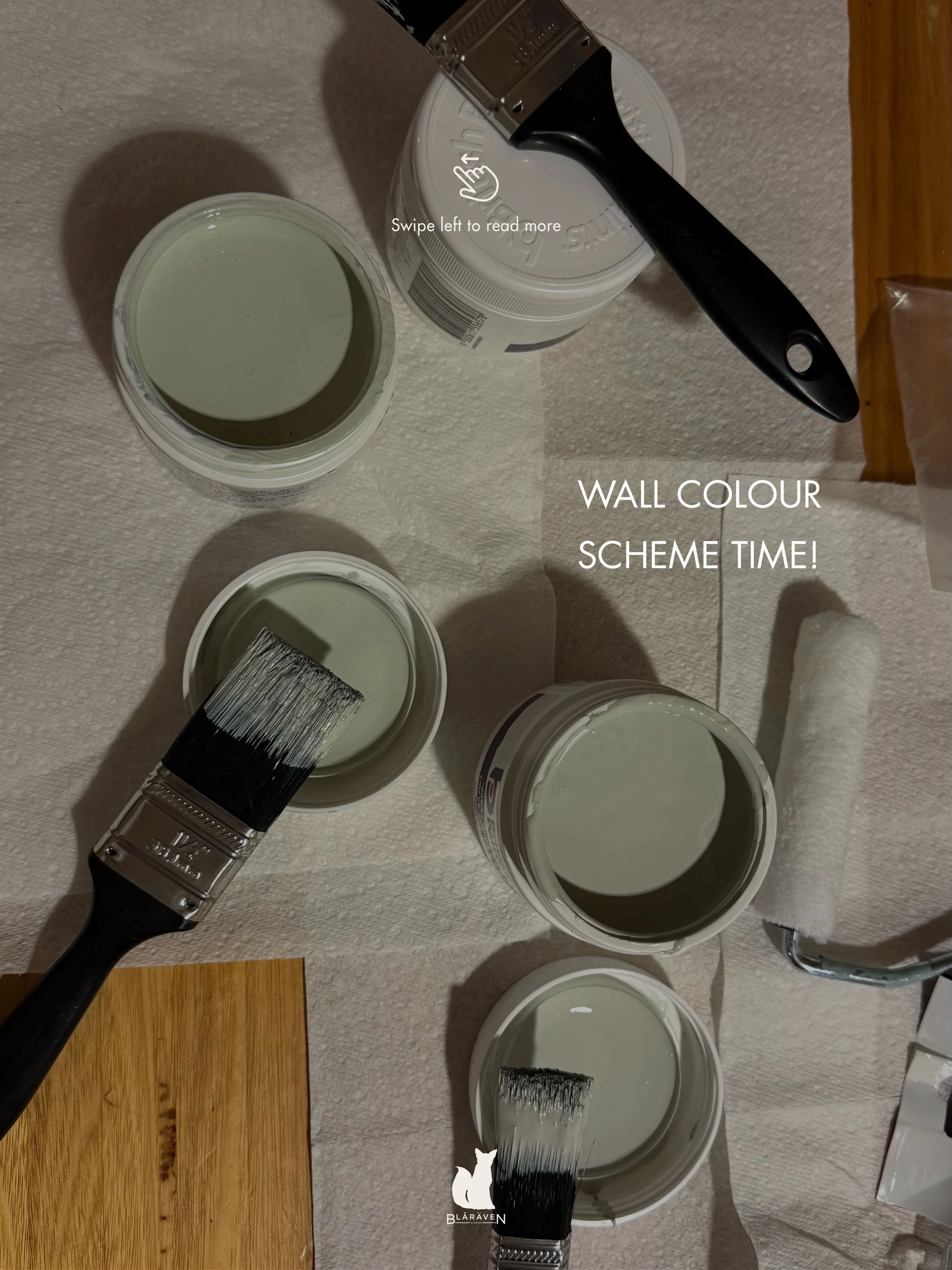 A recent visit to a client&rsquo;s home to select wall colours for their master suite. 
I always love this part of the process. Colour is my favourite thing to choose. 

Do you have a favourite? 🤍

#bl&aring;r&auml;venstudios #colourchoices #interio
