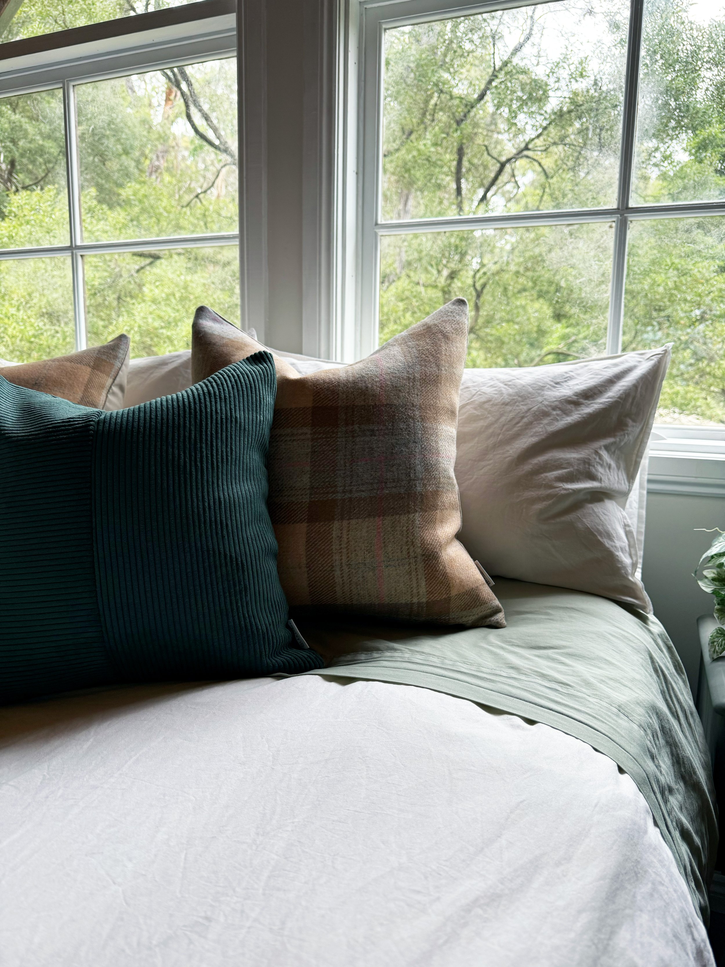 Heath Check Cushion | Honey