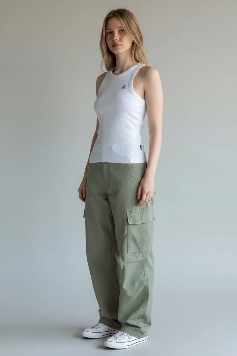 Fox Ribbed Singlet | Vintage White