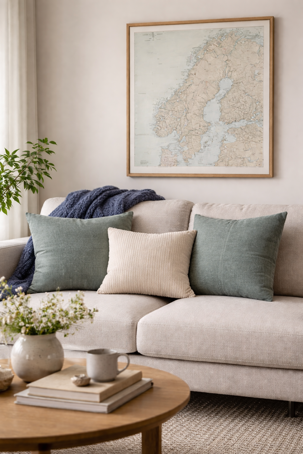 Window Pane Cushion | Aquamarine