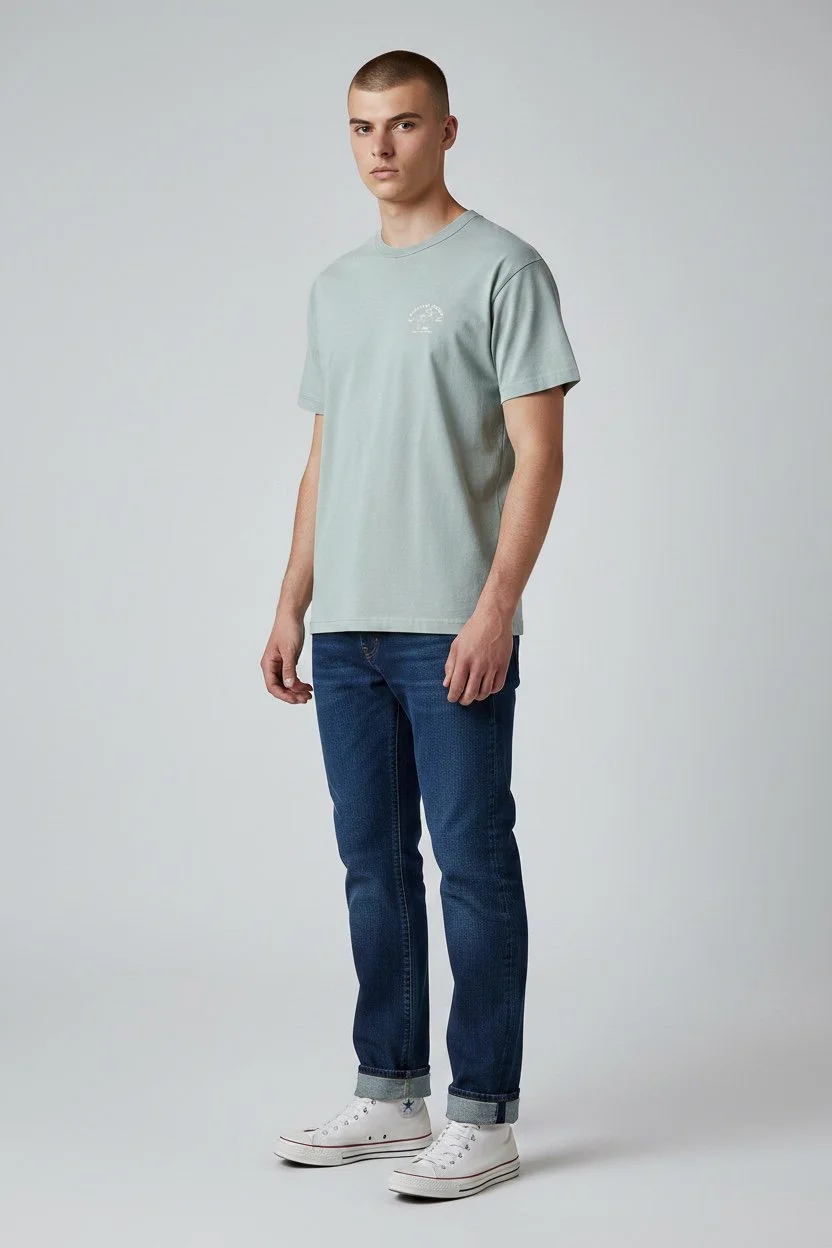 Since 22 Fitted Tee | Faded Green