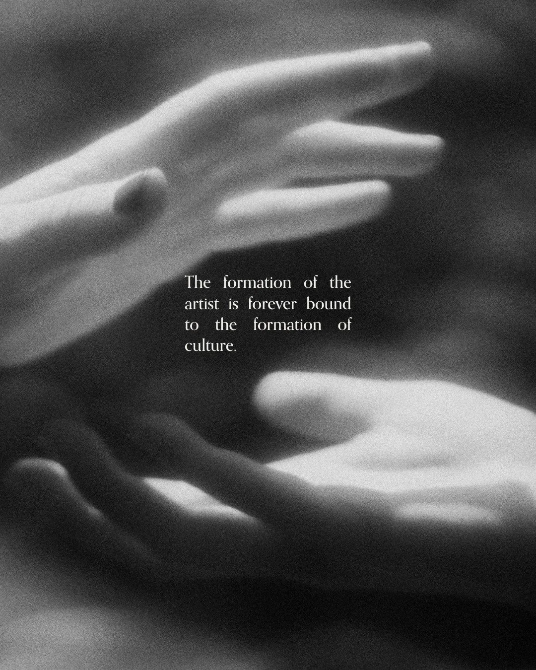 Society is filled with stories&mdash;
stories that tell us who we are
and who we should become.
These messages sink into our bones,
passing from person to person,
often without a single word being spoken.

Artists are the makers of these messages.
Wh