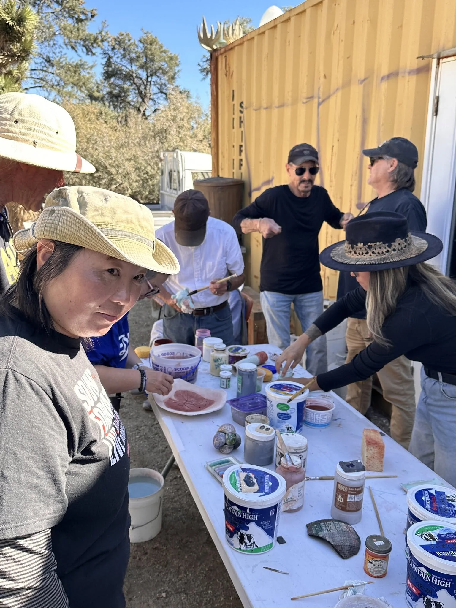 Glazing for Raku Workshop.