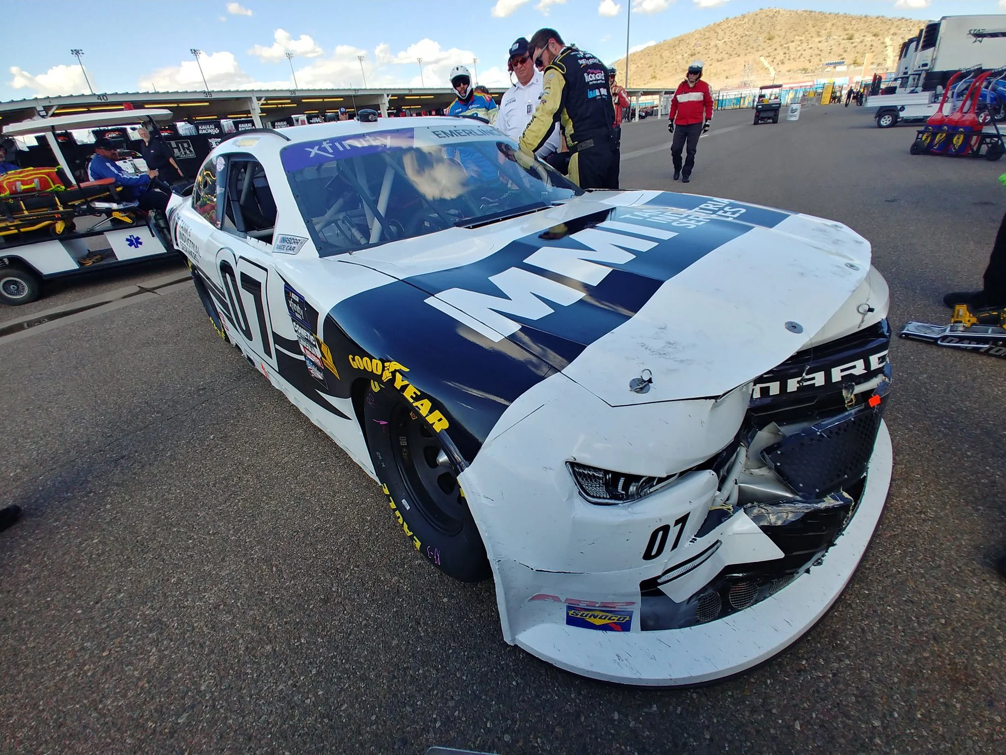 XFINITY: Patrick Emerling collected in early Phoenix wreck