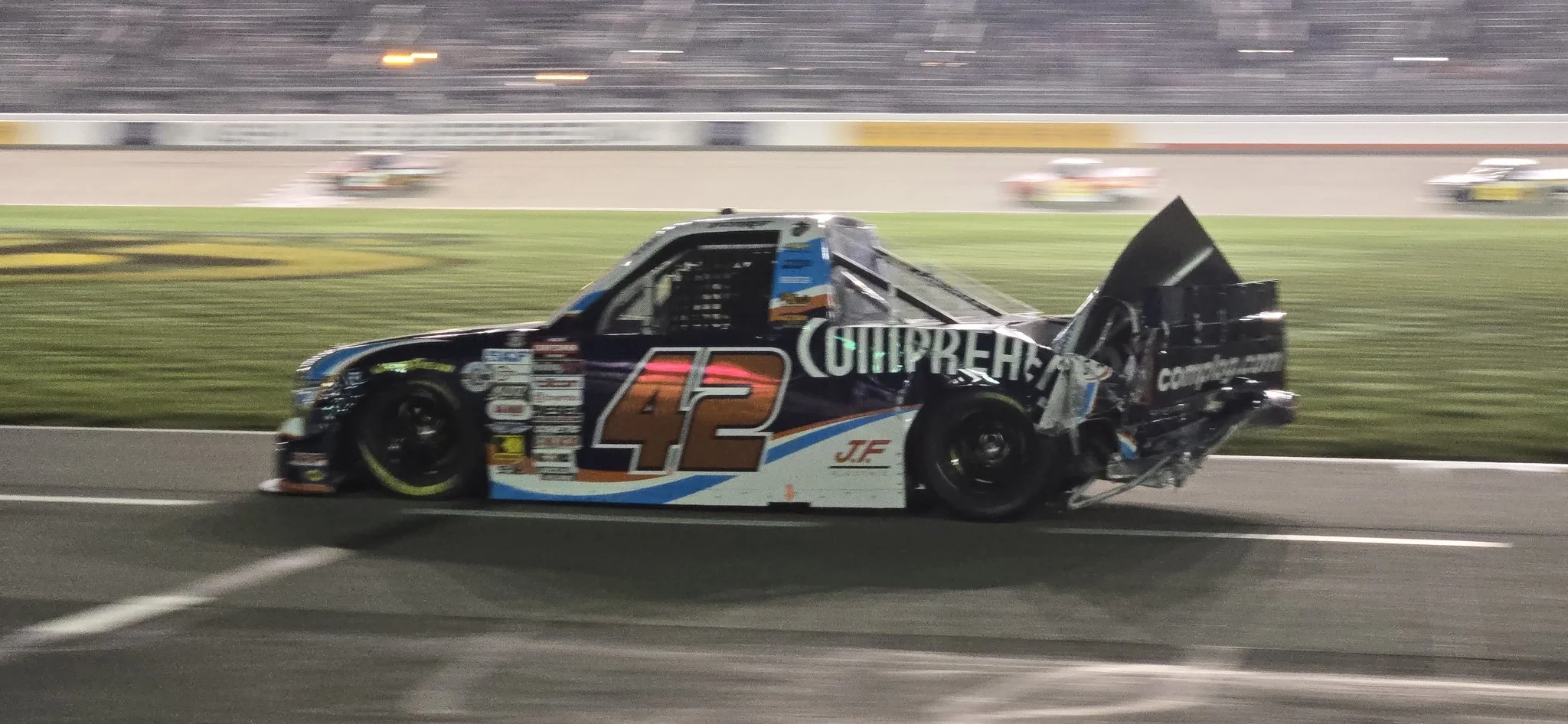 TRUCKS: Crash damage during Nashville night shift hands Tyler Reif first career last-place finish