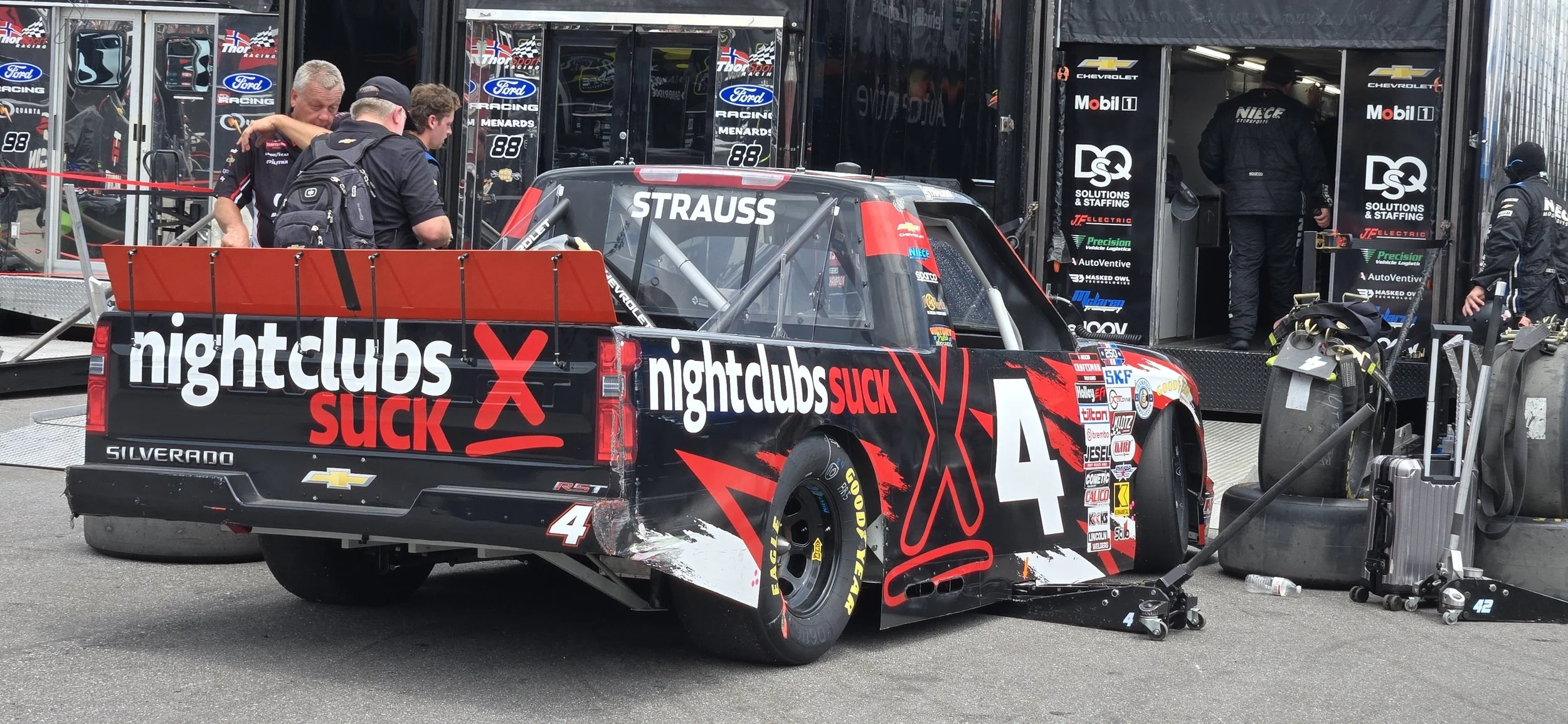 TRUCKS: Failing cool suit on a scorching North Wilkesboro track puts Donovan Strauss out of his Truck Series debut