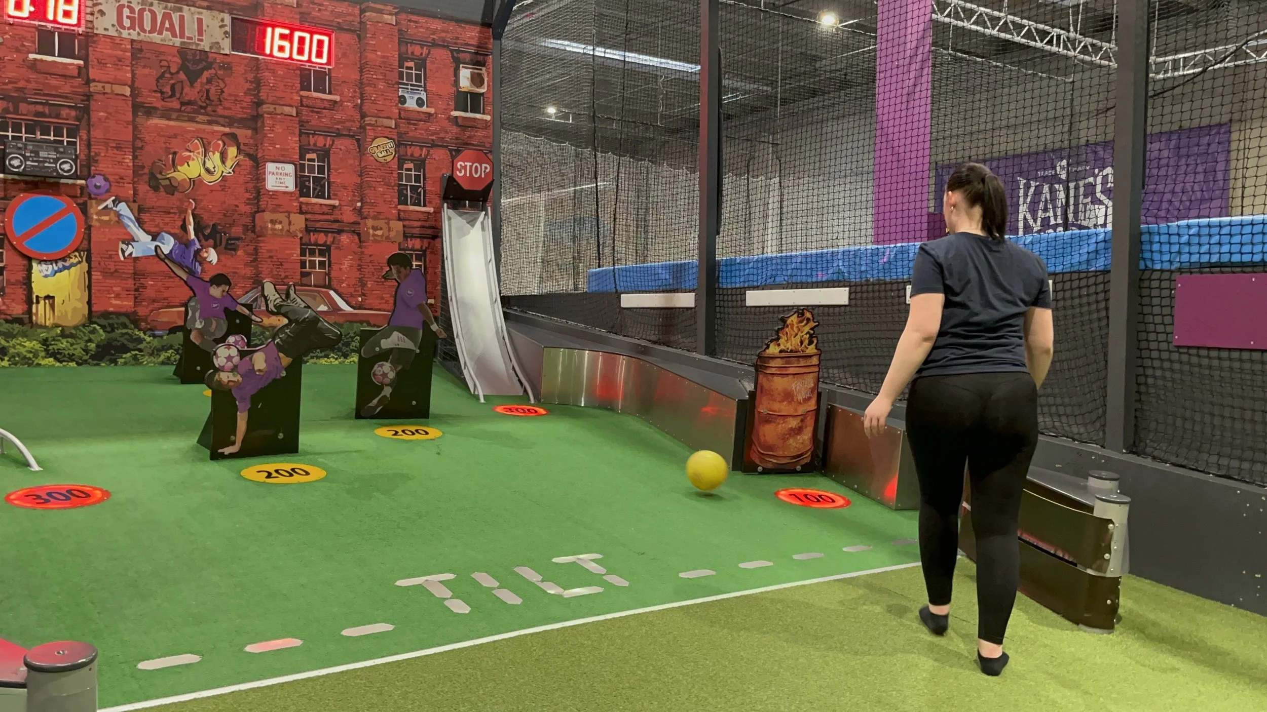 Person in indoor activity park.
