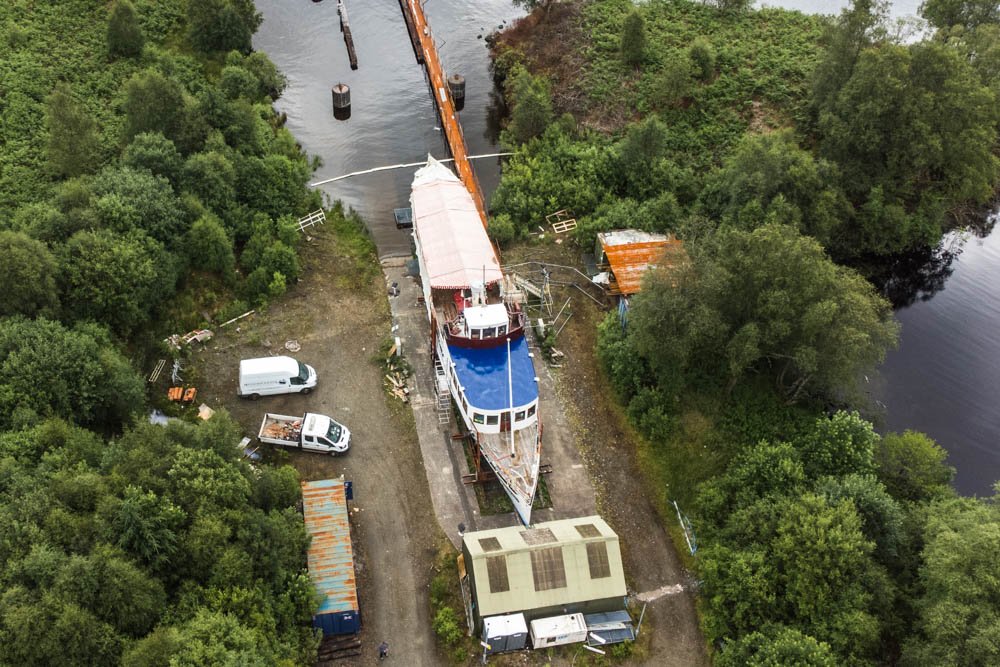 On her dry dock