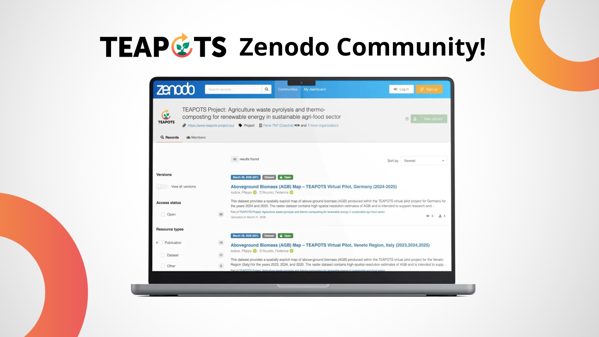 Explore the TEAPOTS Zenodo Community