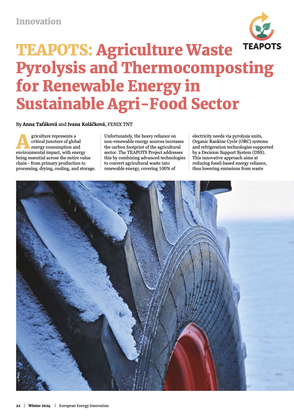 TEAPOTS: Agriculture Waste Pyrolysis and Thermocomposting for Renewable Energy in Sustainable Agri-Food Sector 