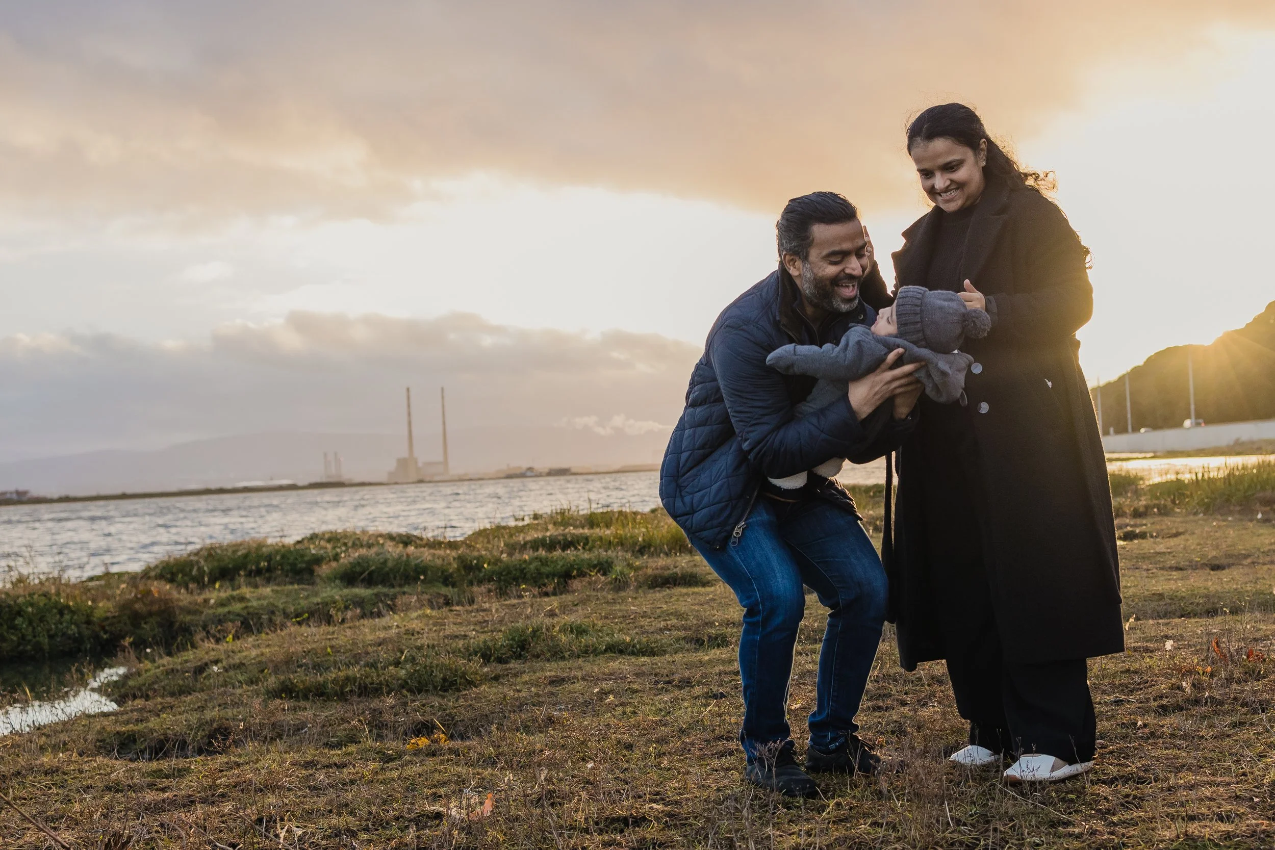 Family of 3 during Dollymount family photoshoot