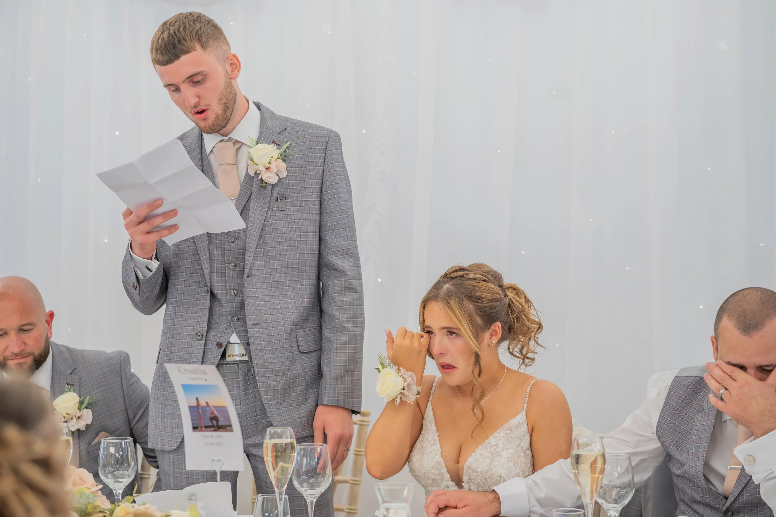 A heartfelt speech during the wedding breakfast at Sudbury House.jpg