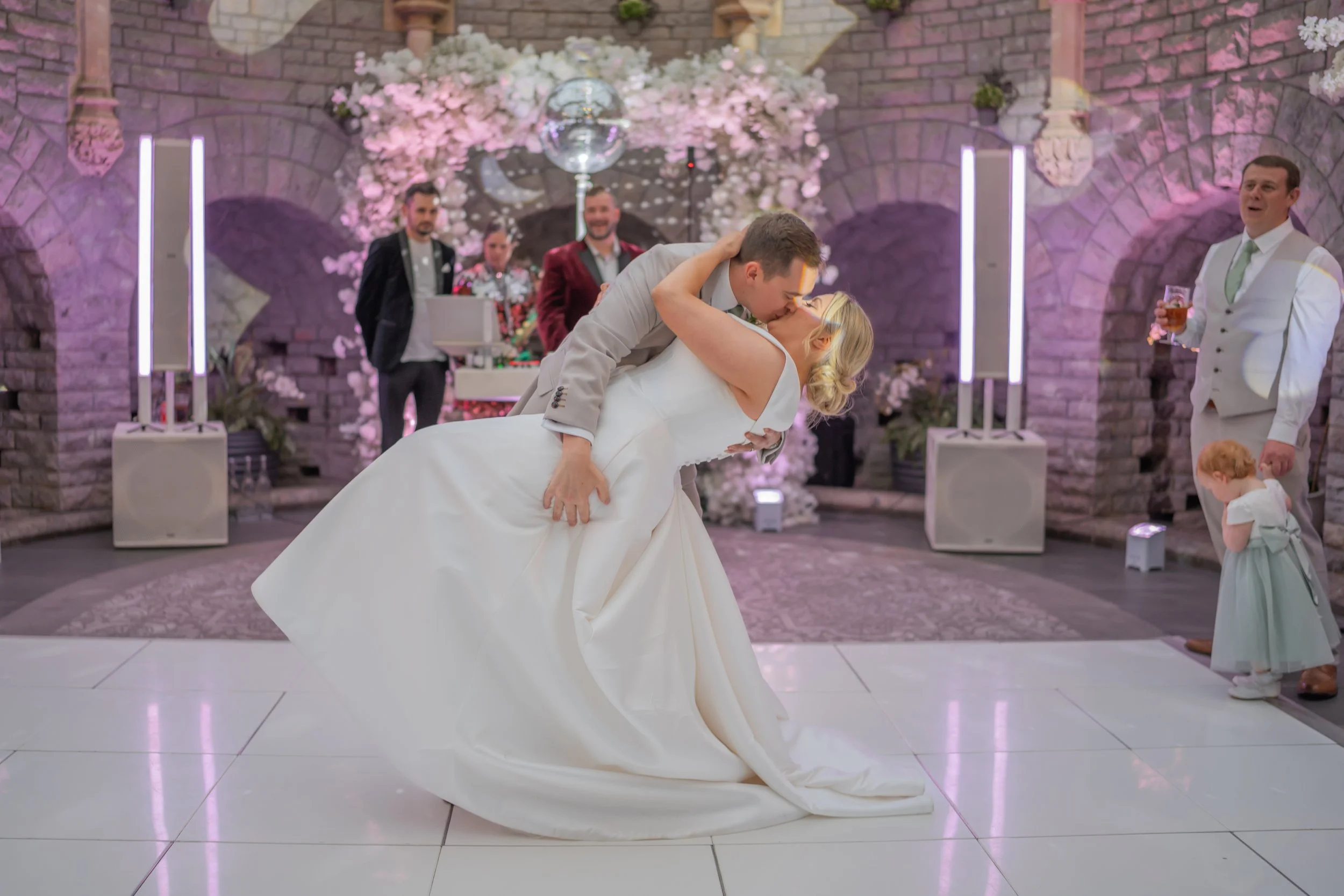 A romantic first dance with a dramatic dip at Tortworth Court.jpg