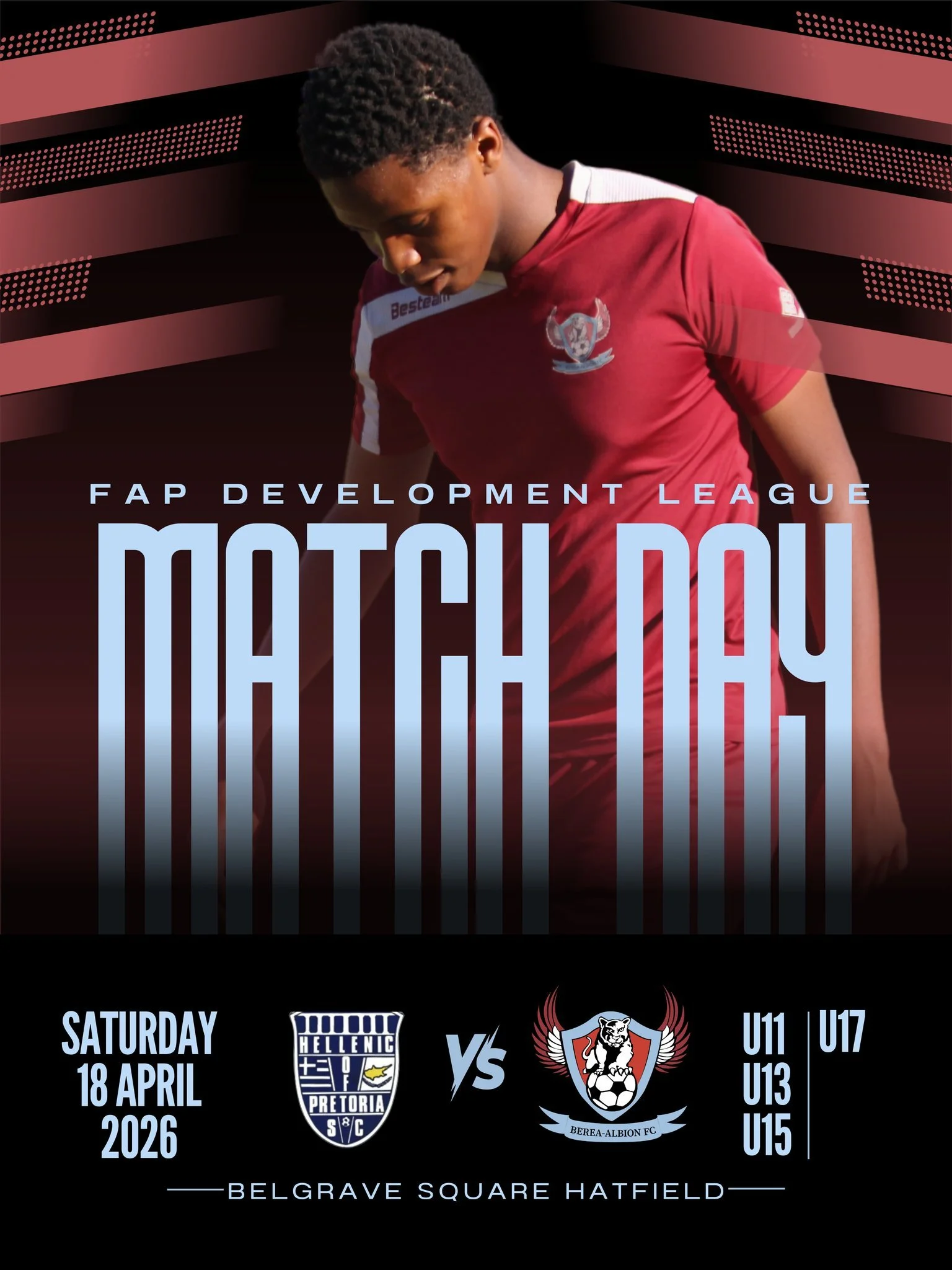 ⚽🔥 MATCHDAY &ndash; BEREA ALBION FC 🔥⚽

📅 Saturday, 18 April

A packed day of action with our junior sides on the road and senior teams holding it down at home 💪💙

🟦 08h00
U11 Div 1 vs Hellenic
U11 Div 2 vs Rangers

🟦 08h50
U13 Div 2 vs Hellen