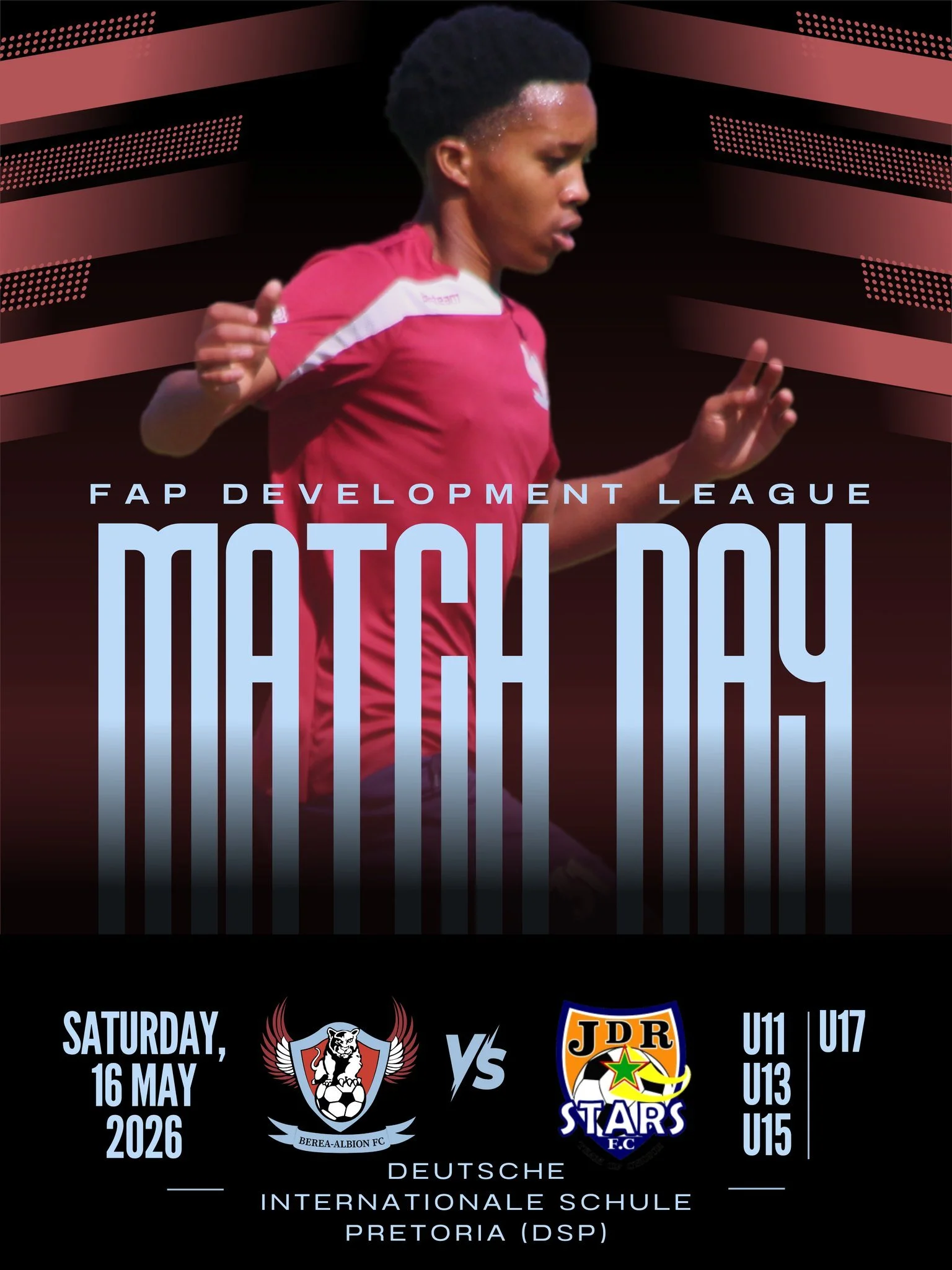 ⚽🔥 WEEKEND FIXTURES &ndash; BEREA ALBION FC 🔥⚽

📅 Saturday, 16 May
📍 DSP

A full day of football awaits as our teams take the field at home across all divisions 💙💪

🟦 08h00
U11 Div 1 vs Moroko Milan
U11 Div 2 vs Hollandia
U11 Div 3 vs Hollandi