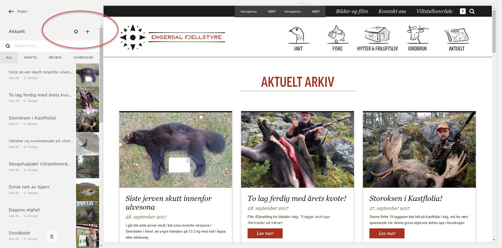 Create Aktuelt articles in Squarespace