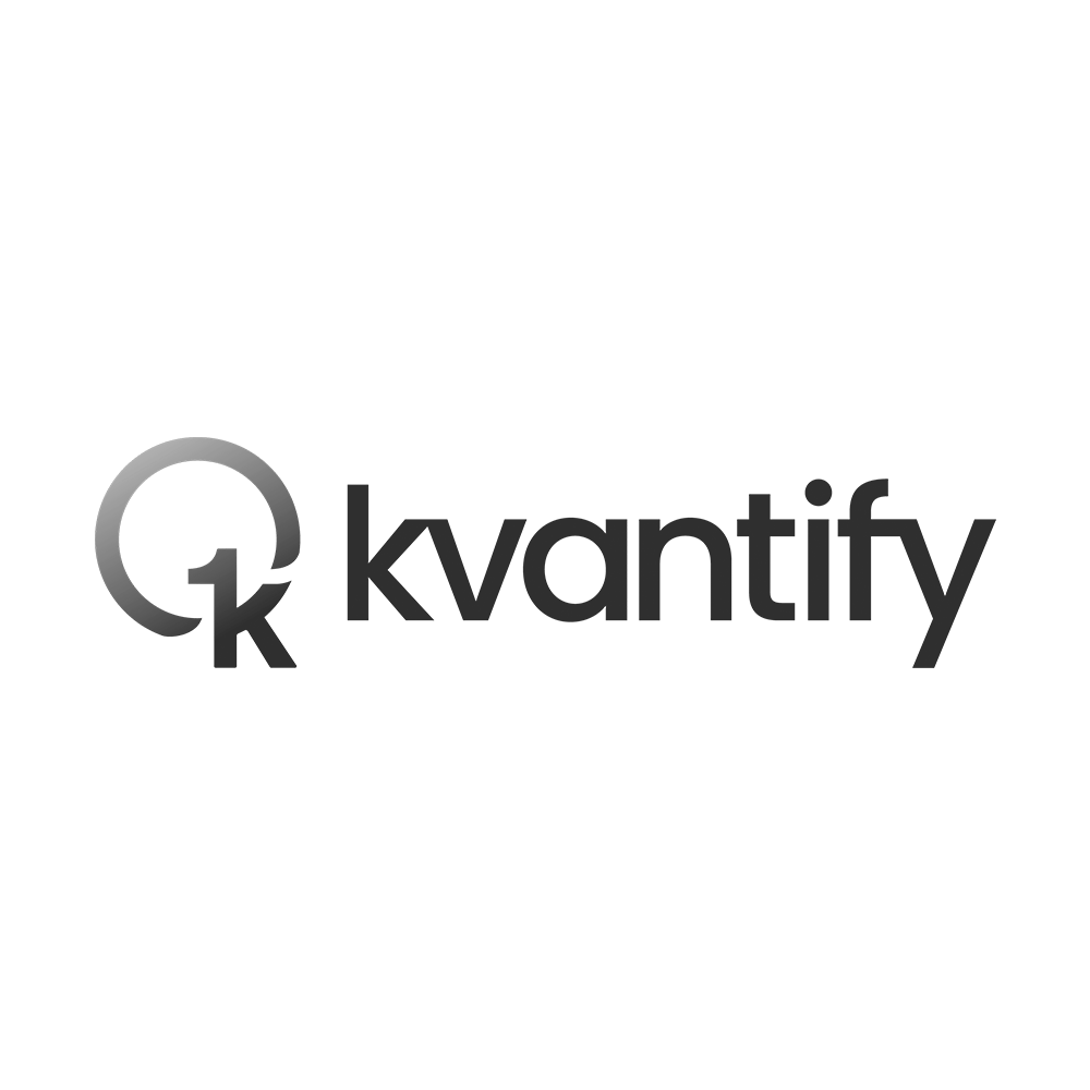 Kvantify logo with a stylized 'QK' icon and the company name in black text on a white background.