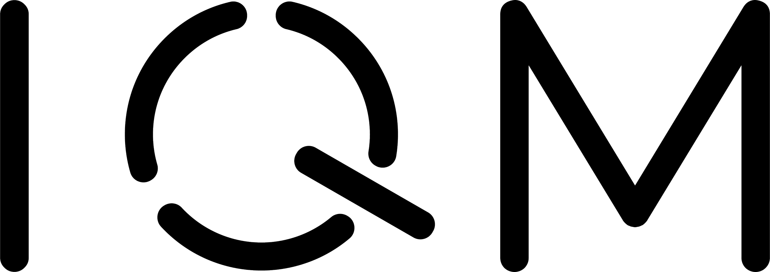 Black and white logo with the letters 'Q' and 'M'