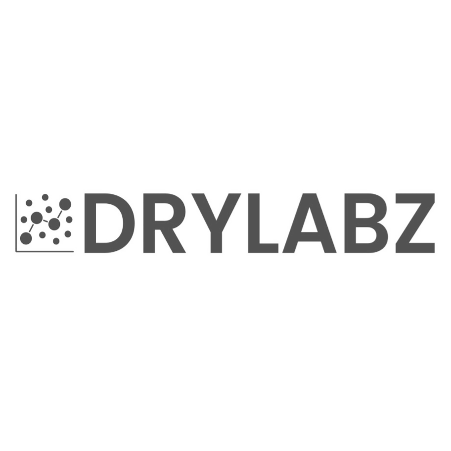 Logo for DRYLABZ featuring a molecular network graphic.