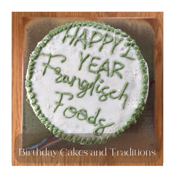 I always want the same cake for my birthday, as do my kids. Birthday cake choices are important parts of the story we tell ourselves each year.