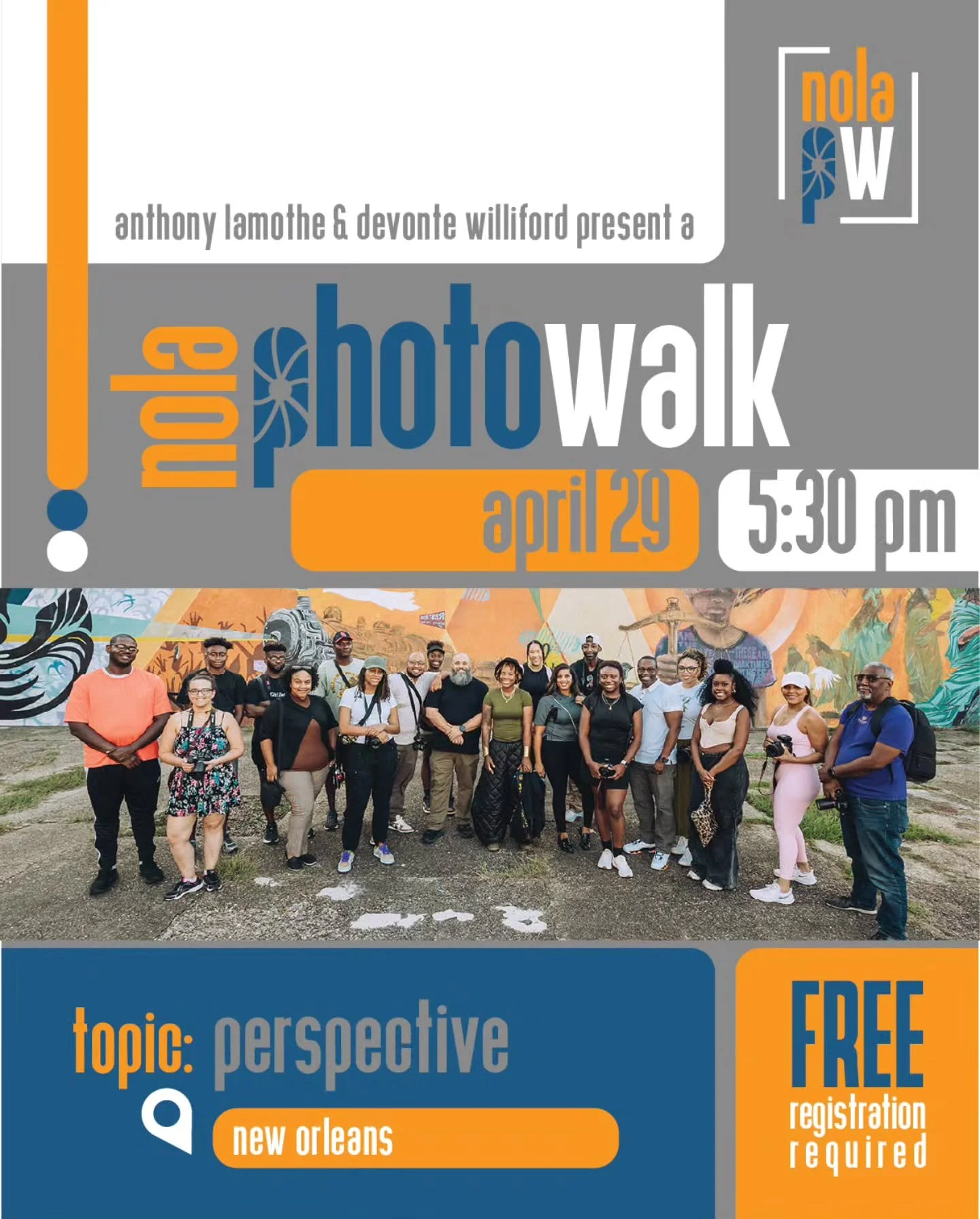 Registration is closing soon for the NOLA Photowalk this Wednesday. Sign up now!!!

🗓 April 29, 2026
🕝 5:30pm
📍 New Orleans (address given at registration)
➡️ We'll be creating using "Perspective"
📢 Registration Link in Bio

Giveaways b