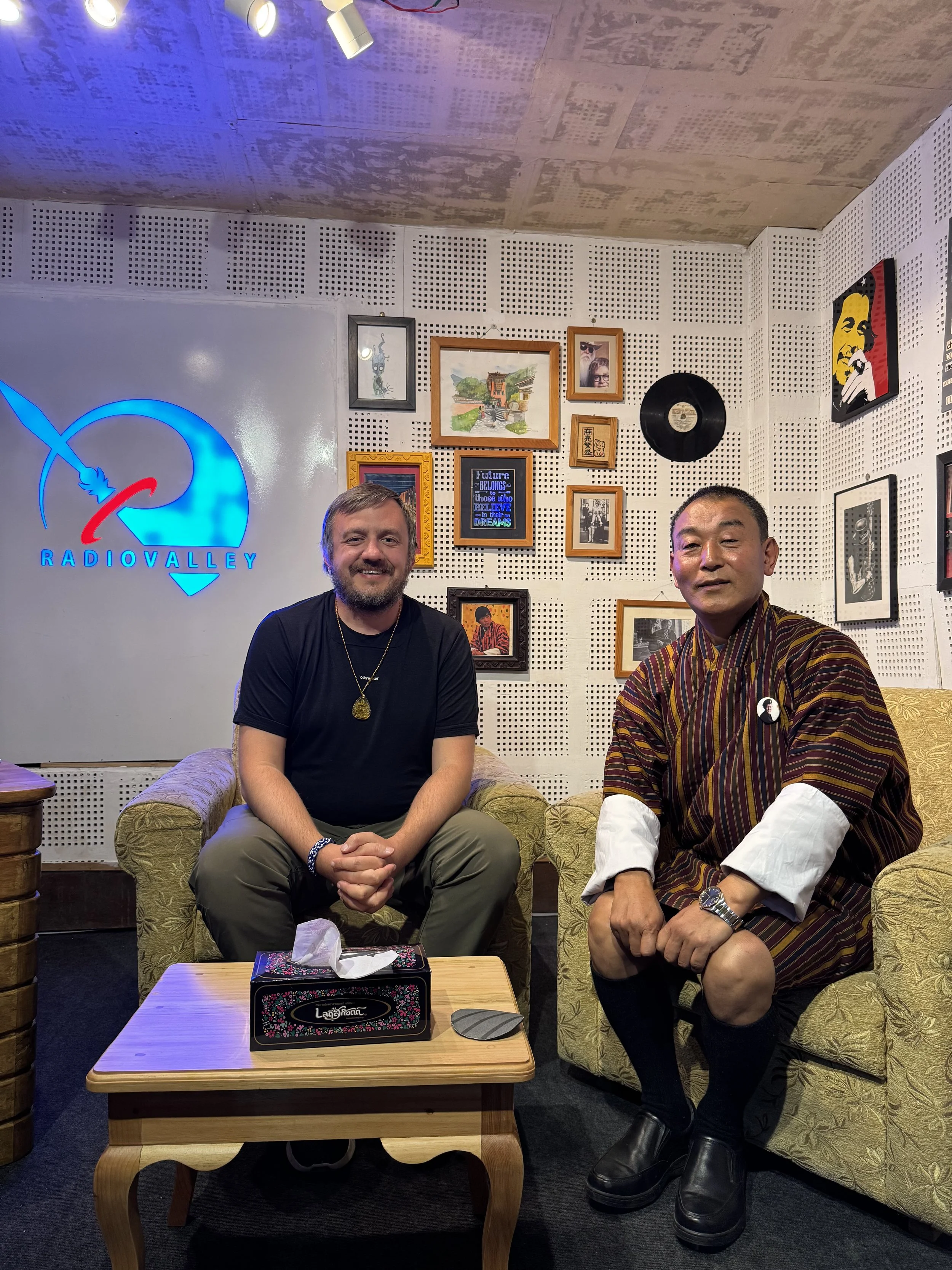 In Bhutan recording a podcast interview