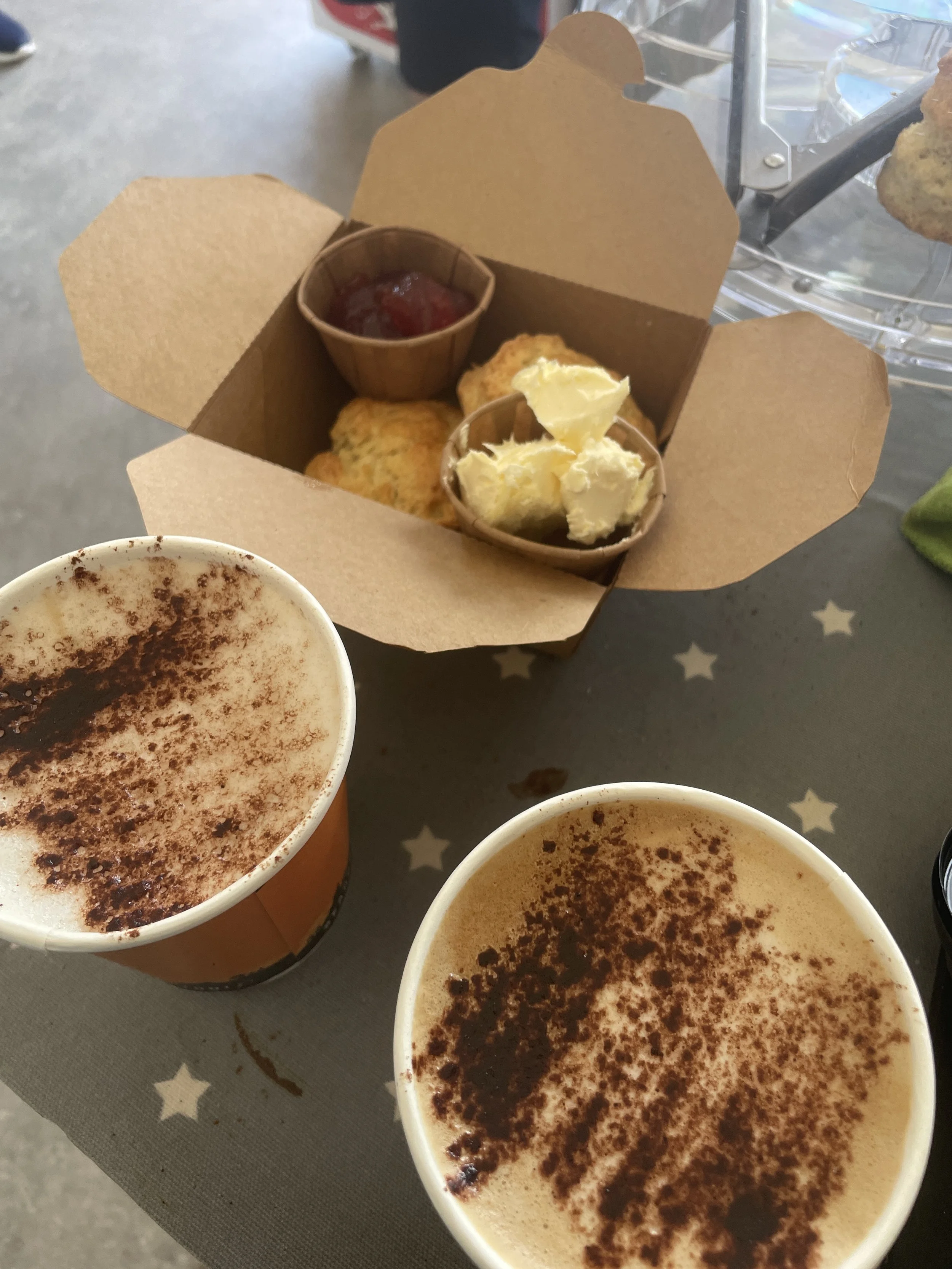 Cornish cream tea and coffee 