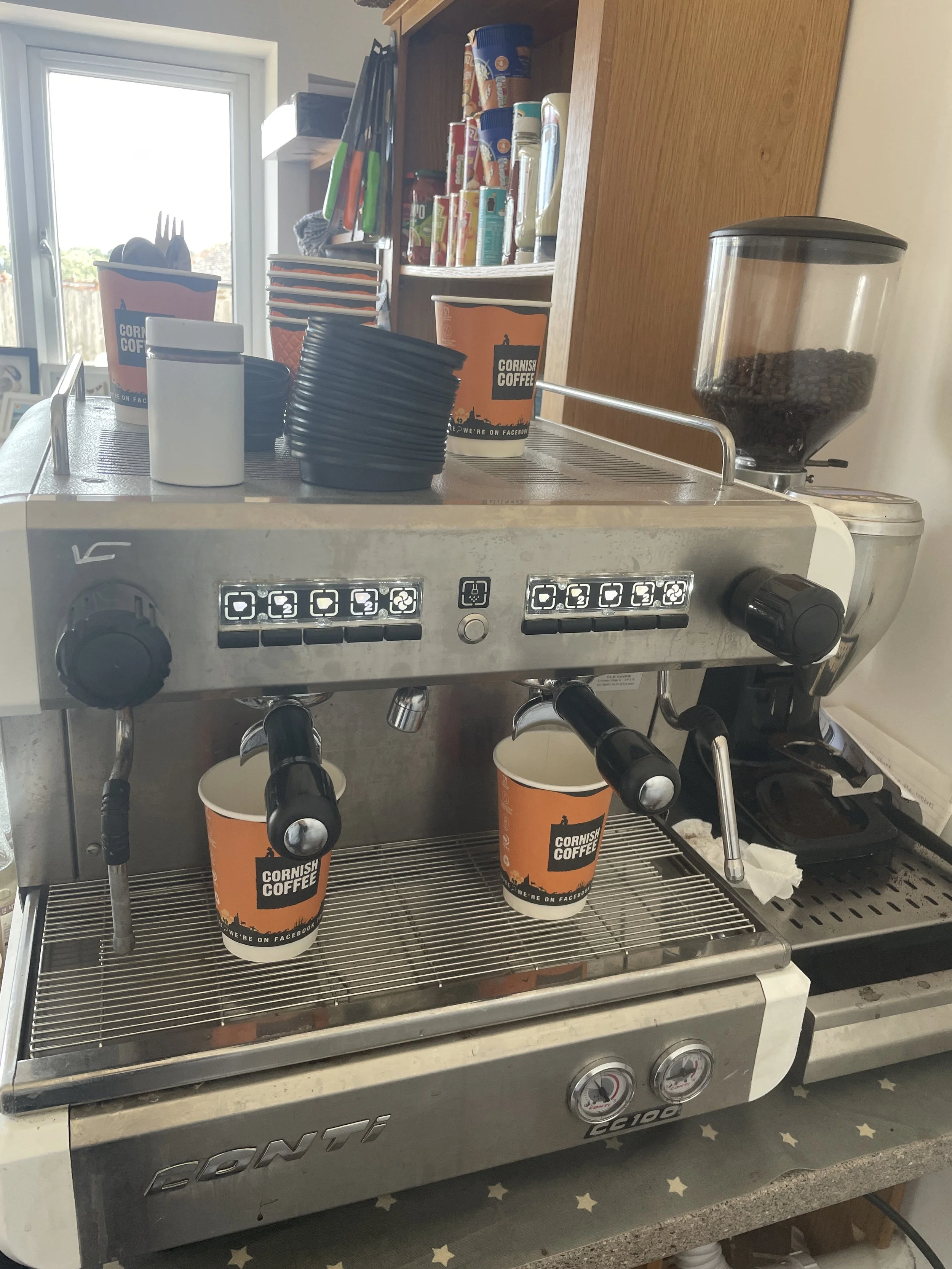 Coffee machine in the shop 