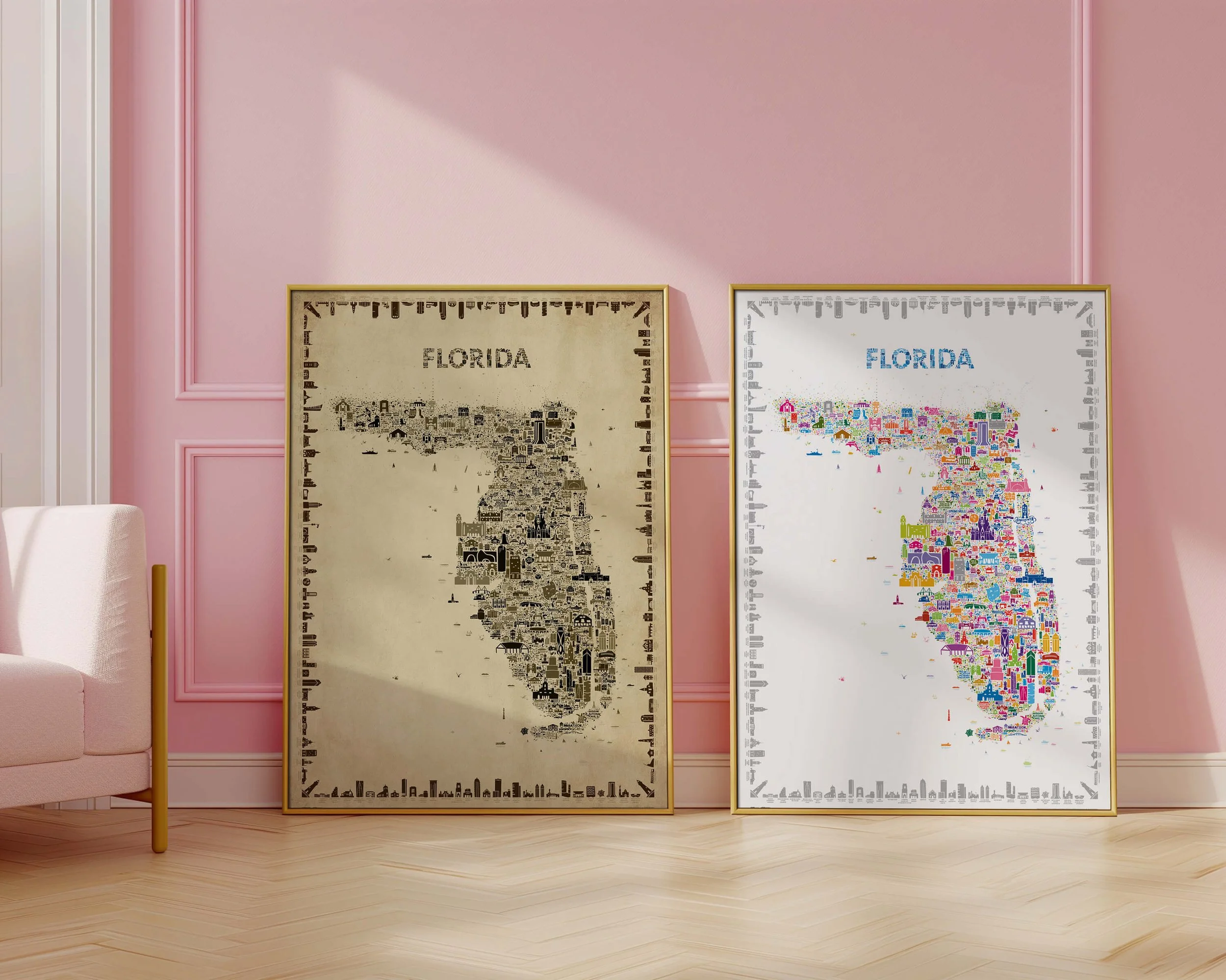 Two readings of the same place: the Colorful Edition bright and immediate, the Antique Edition softer and more archival.