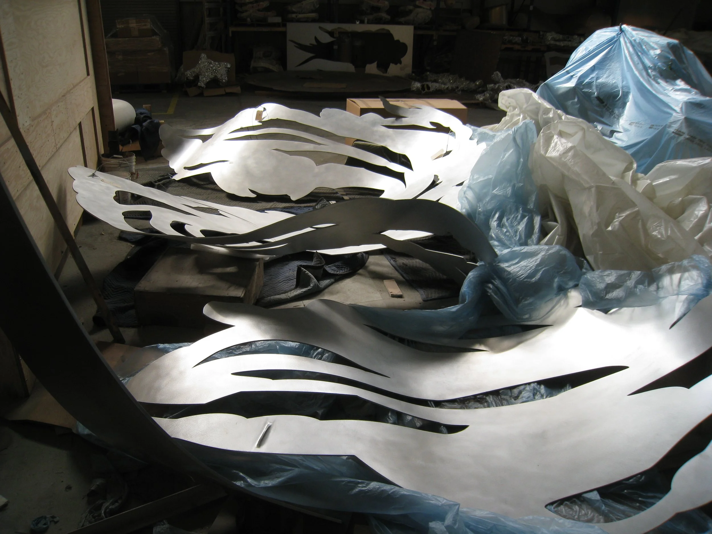 Hanging pieces ready to be hung.