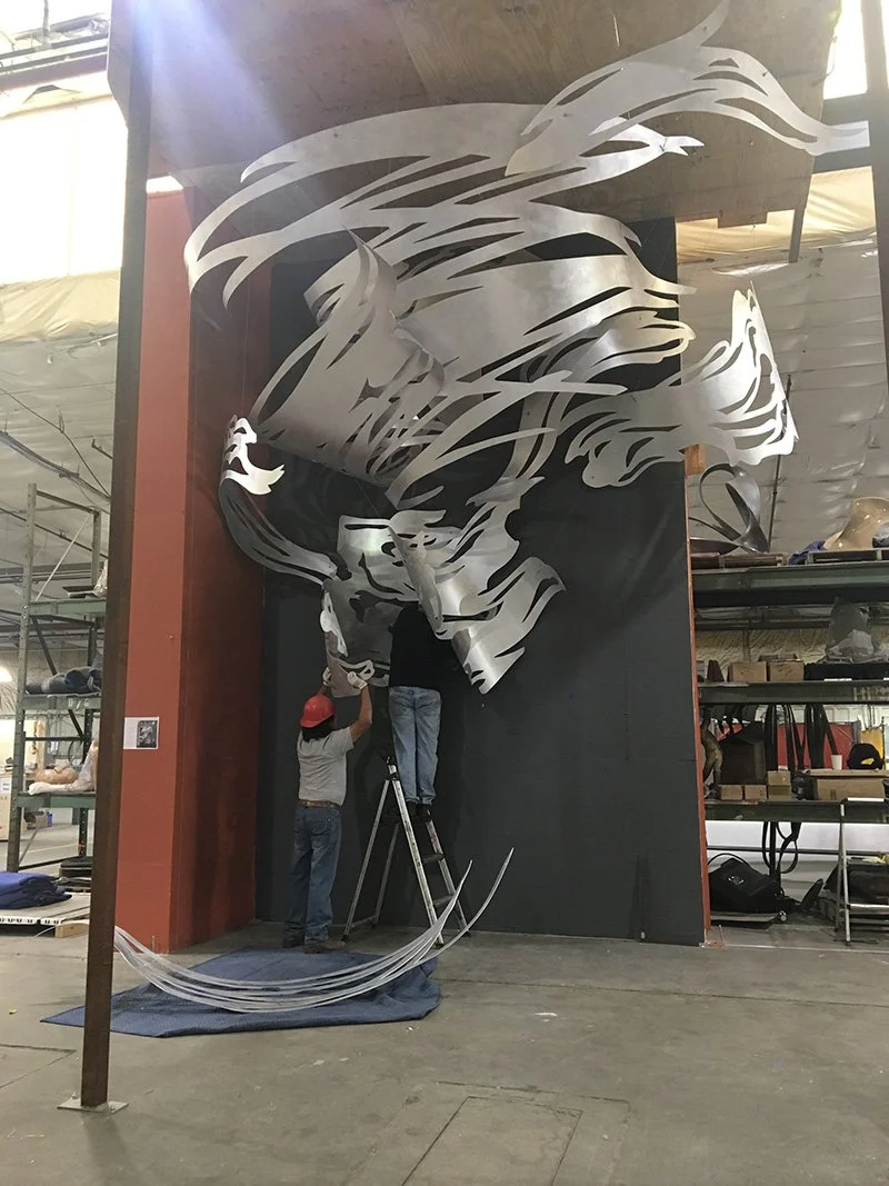 And suddenly, it starts coming together. Always a thrill to see a sculpture transform from an idea to a model to a reality.