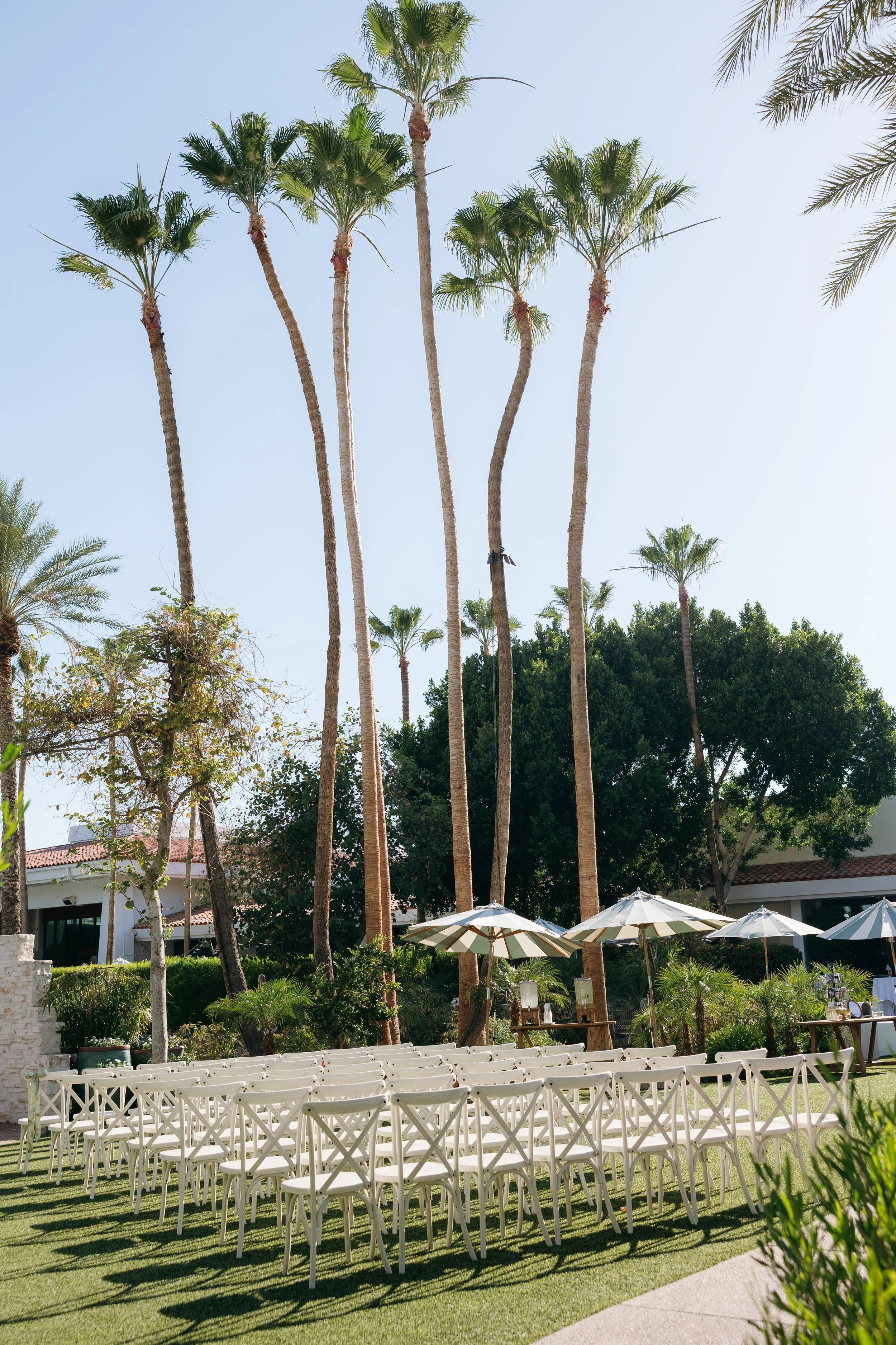 Wedding ceremony space prepared for guests at The Scott Resort & Spa