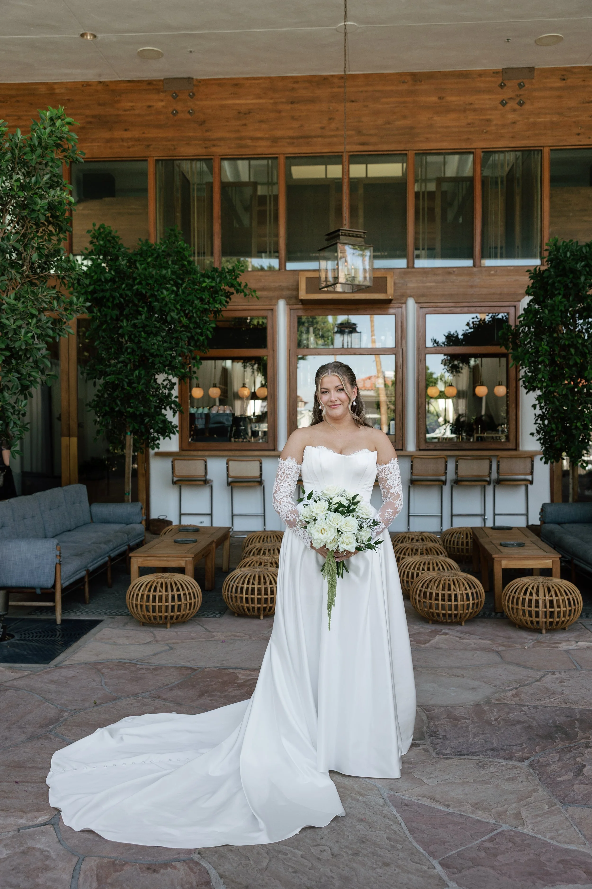 Bride in wedding gown at The Scott Resort & Spa wedding in Scottsdale