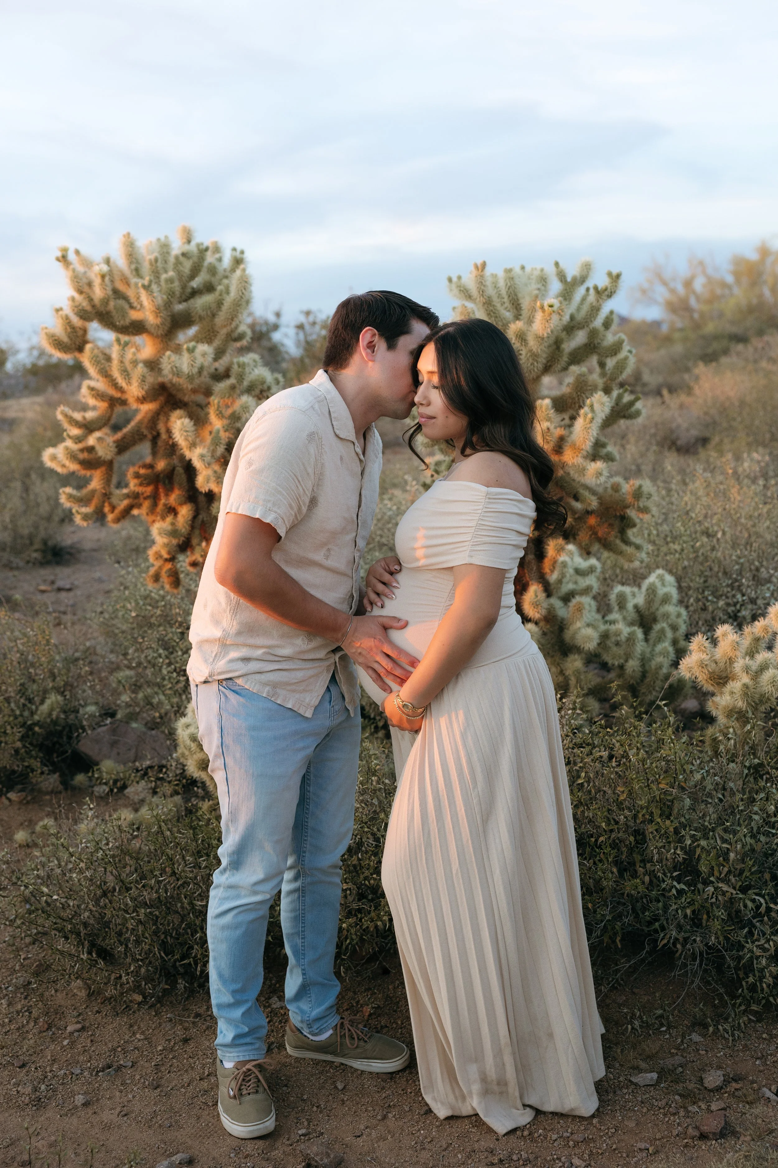 golden hour desert maternity photos lost dutchman state park arizona photographer