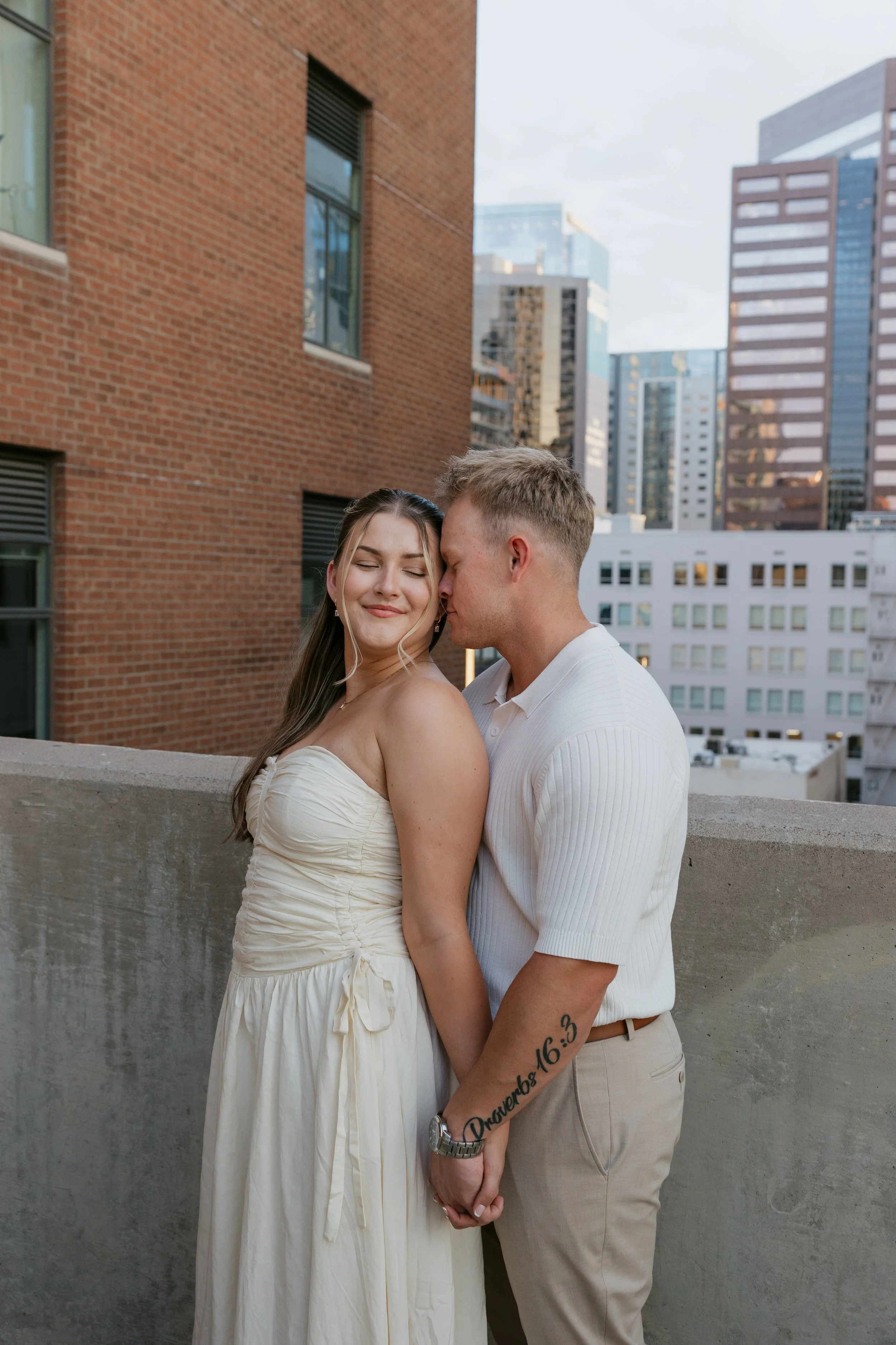 rooftop engagement photos