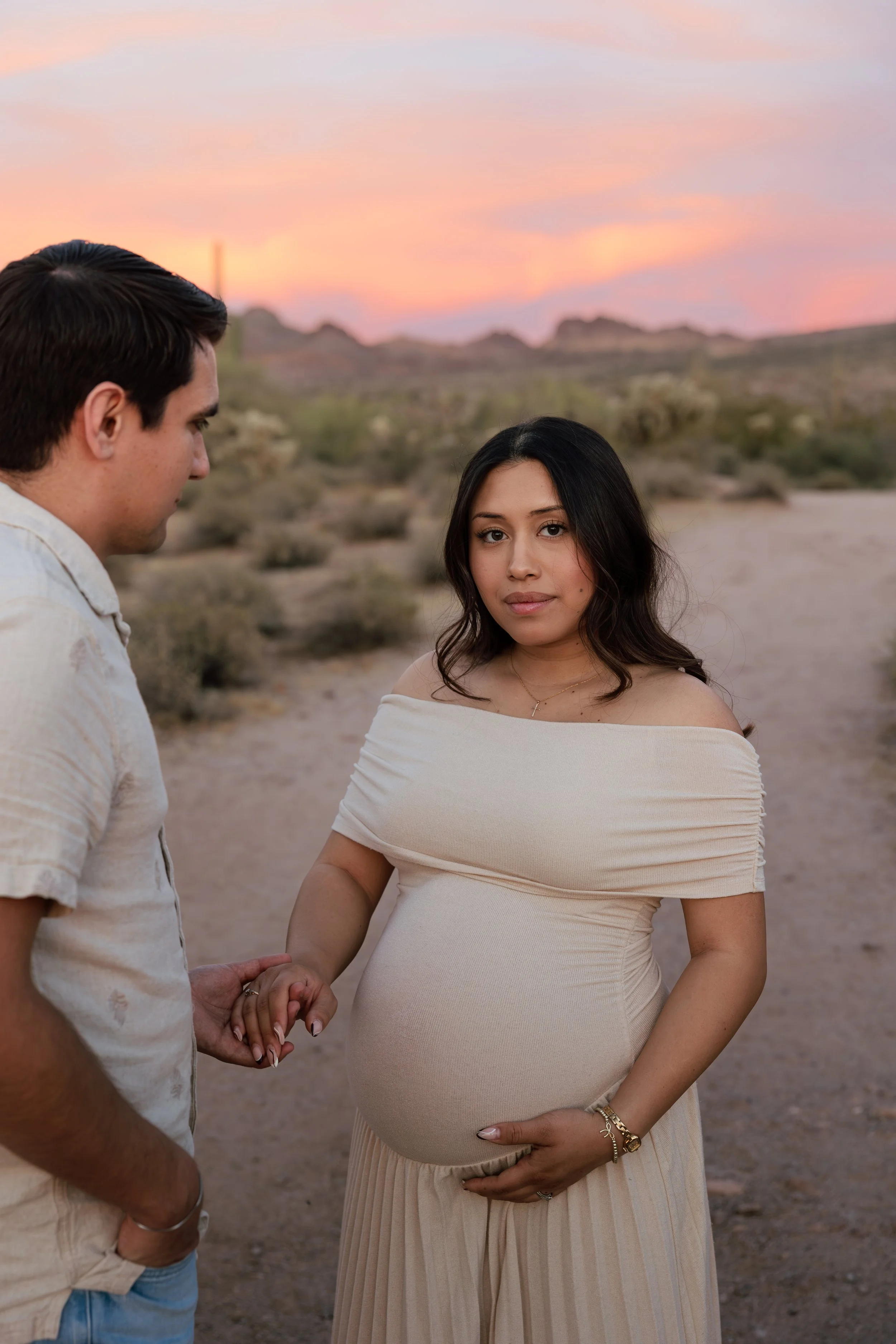 sunset maternity photos blue hour arizona photographer