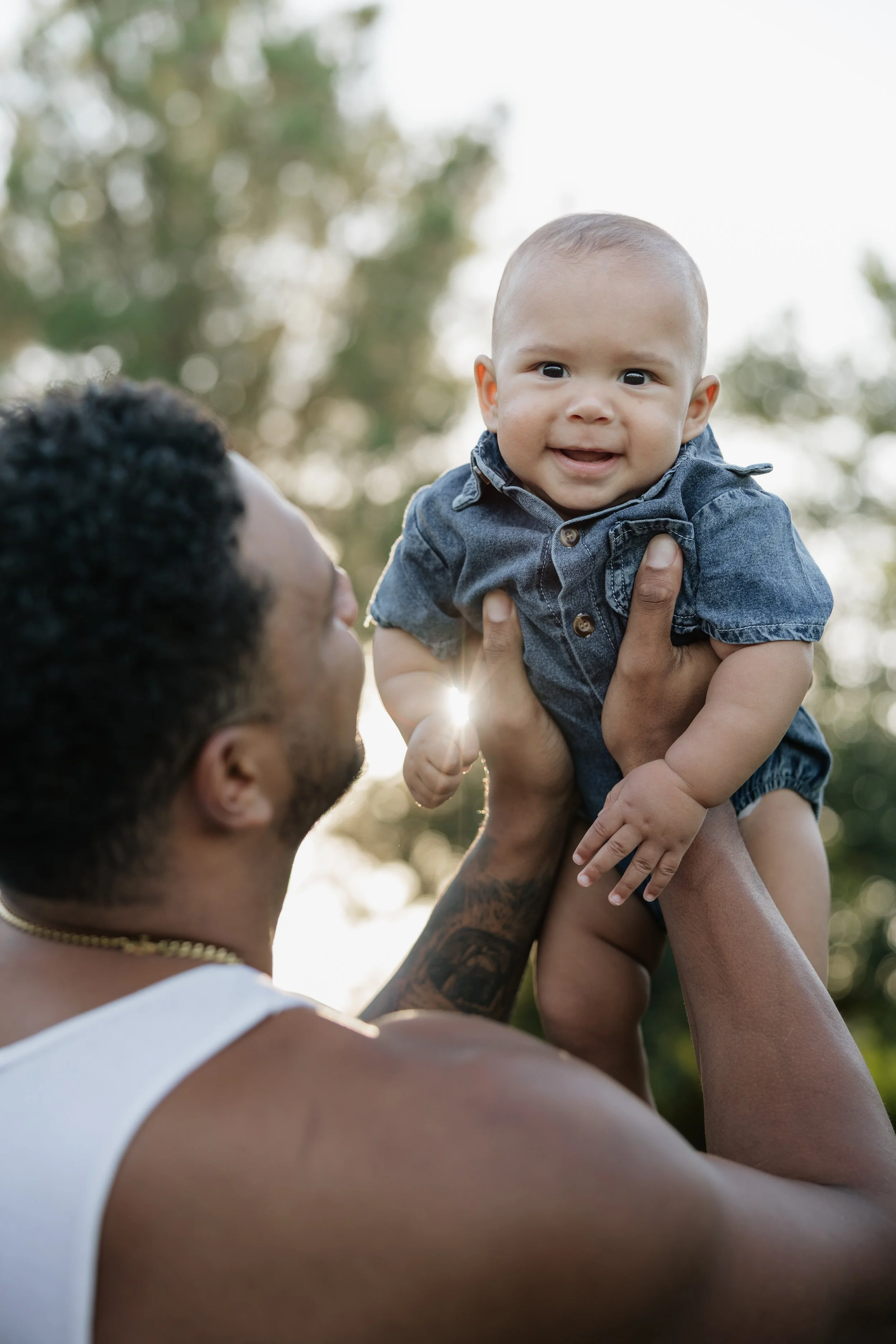 Sunset family portraits in Arizona park setting