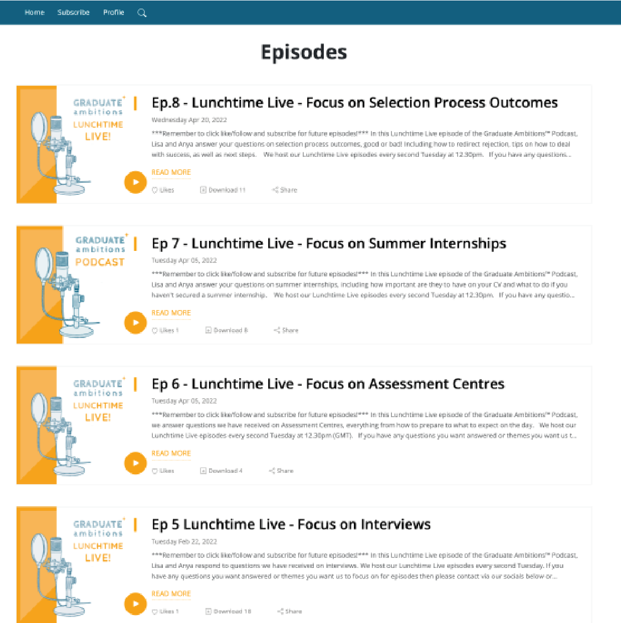 04_Graduate Ambitions podcast site with PodBean.png