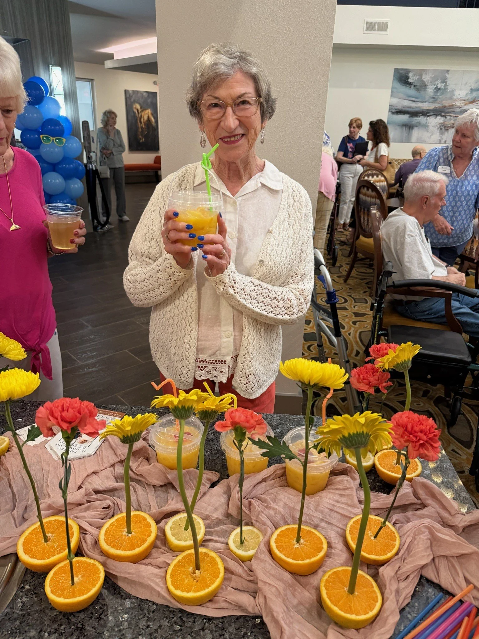 Woman holding rum punch 