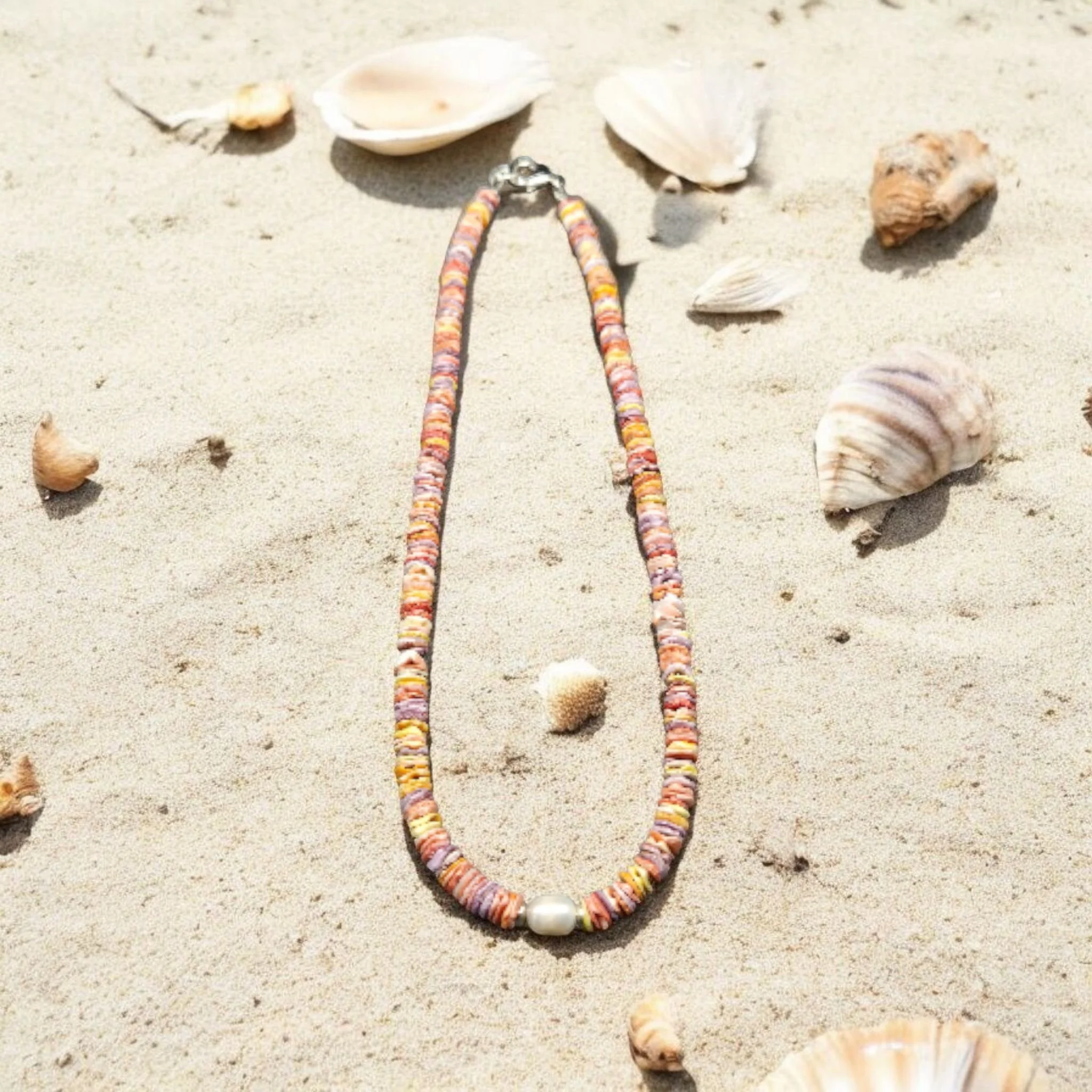 Coastal Grace Necklace — Pectin Shell & Pearl