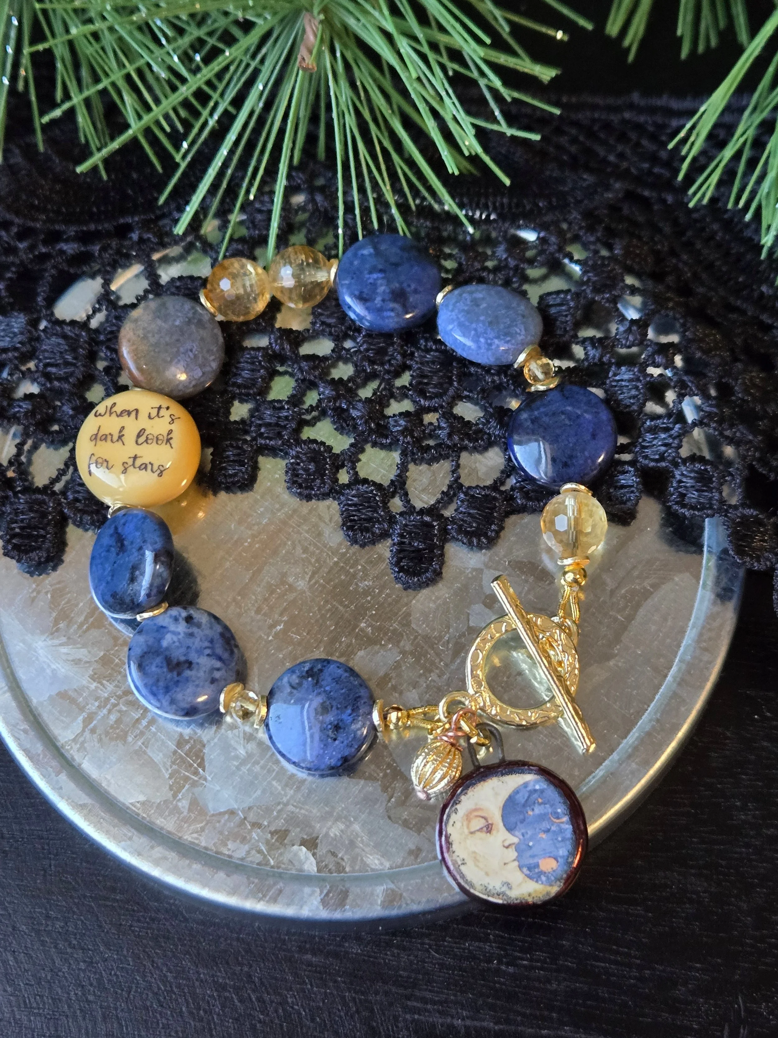 Look for the Stars Bracelet - Sunset Dumortierite & Citrine